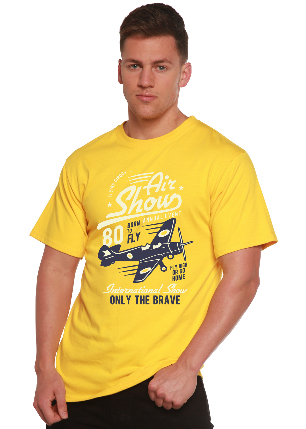 Air Show Men's Bamboo Viscose/Organic Cotton Short Sleeve Graphic T-Shirt - The7Letter
