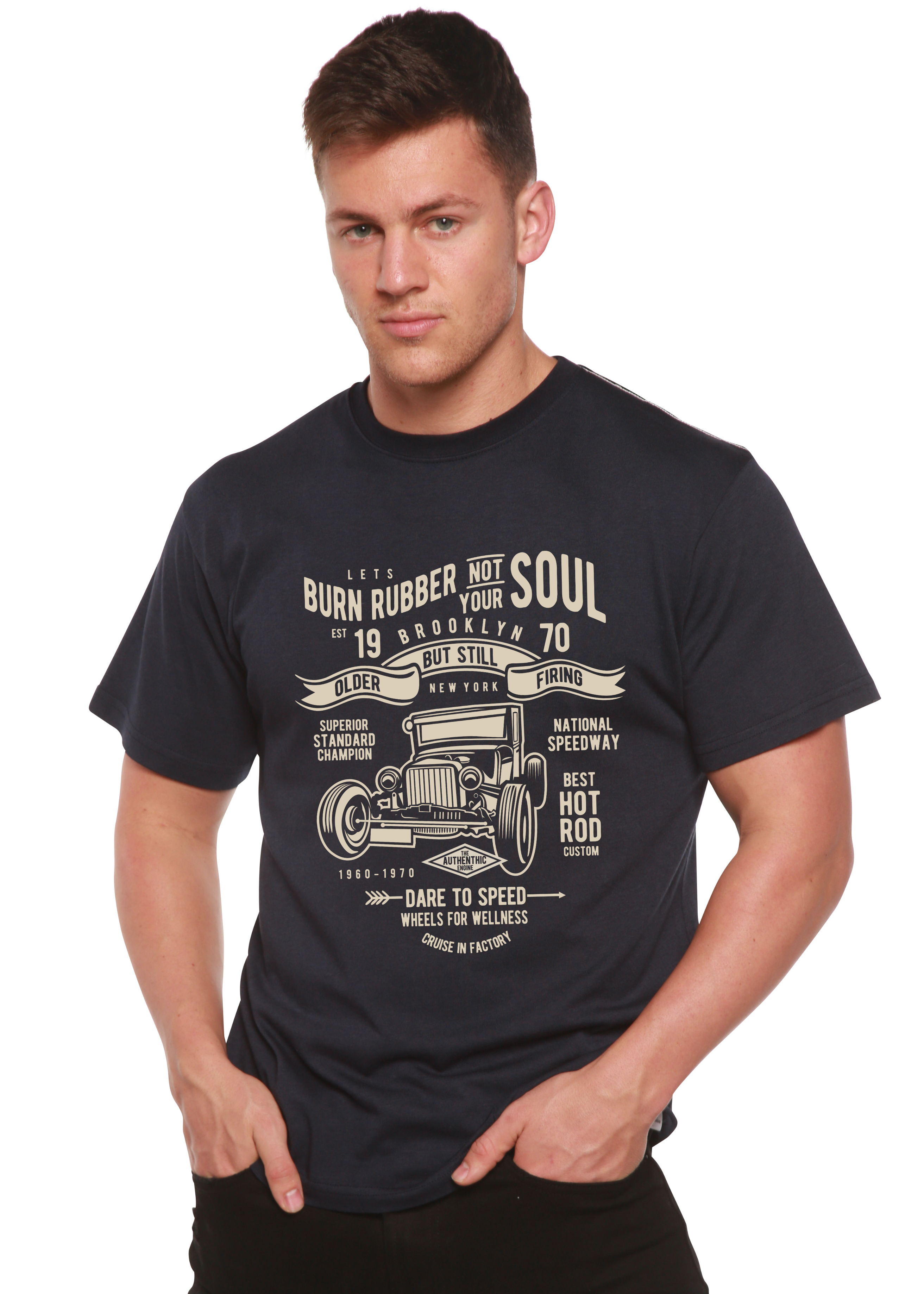 Burn Rubber Men's Bamboo Viscose/Organic Cotton Short Sleeve Graphic T-Shirt - The7Letter