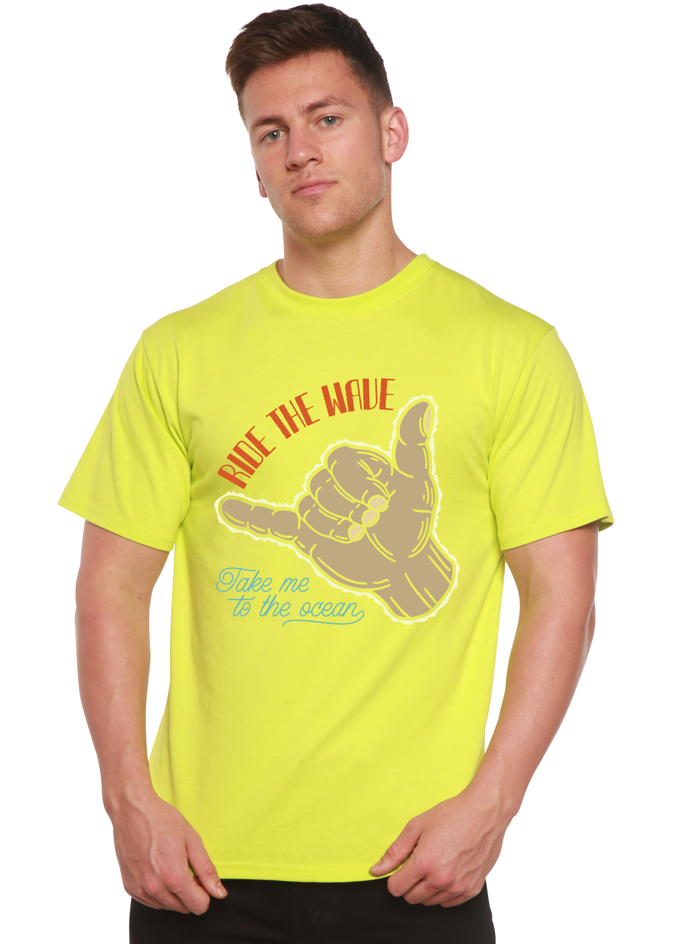 Ride The Wave Men's Bamboo Viscose/Organic Cotton Short Sleeve Graphic T-Shirt - The7Letter