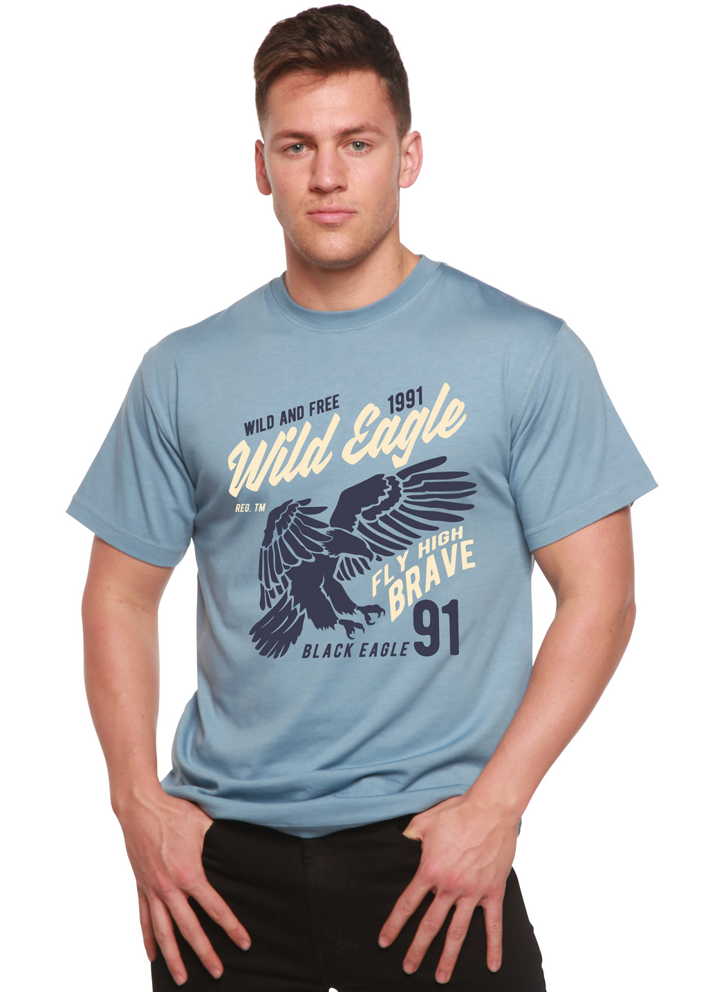Wild Eagle Spun Bamboo® Men's Bamboo Viscose/Organic Cotton Short Sleeve Graphic T-Shirt - The7Letter