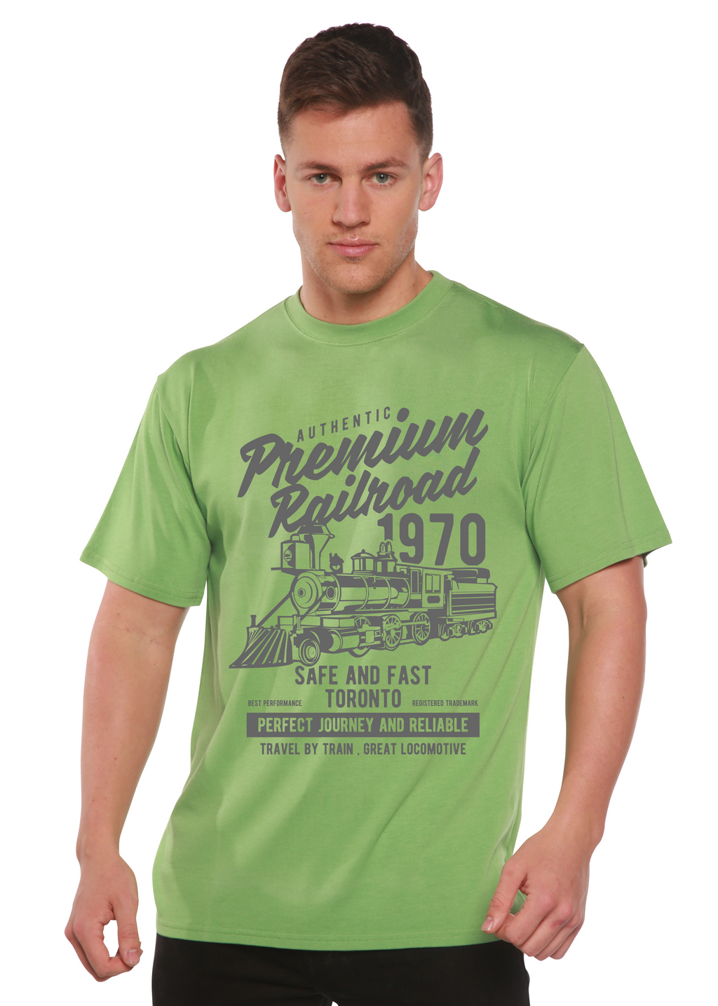 Premium Railroad Spun Bamboo® Men's Bamboo Viscose/Organic Cotton Short Sleeve Graphic T-Shirt - The7Letter