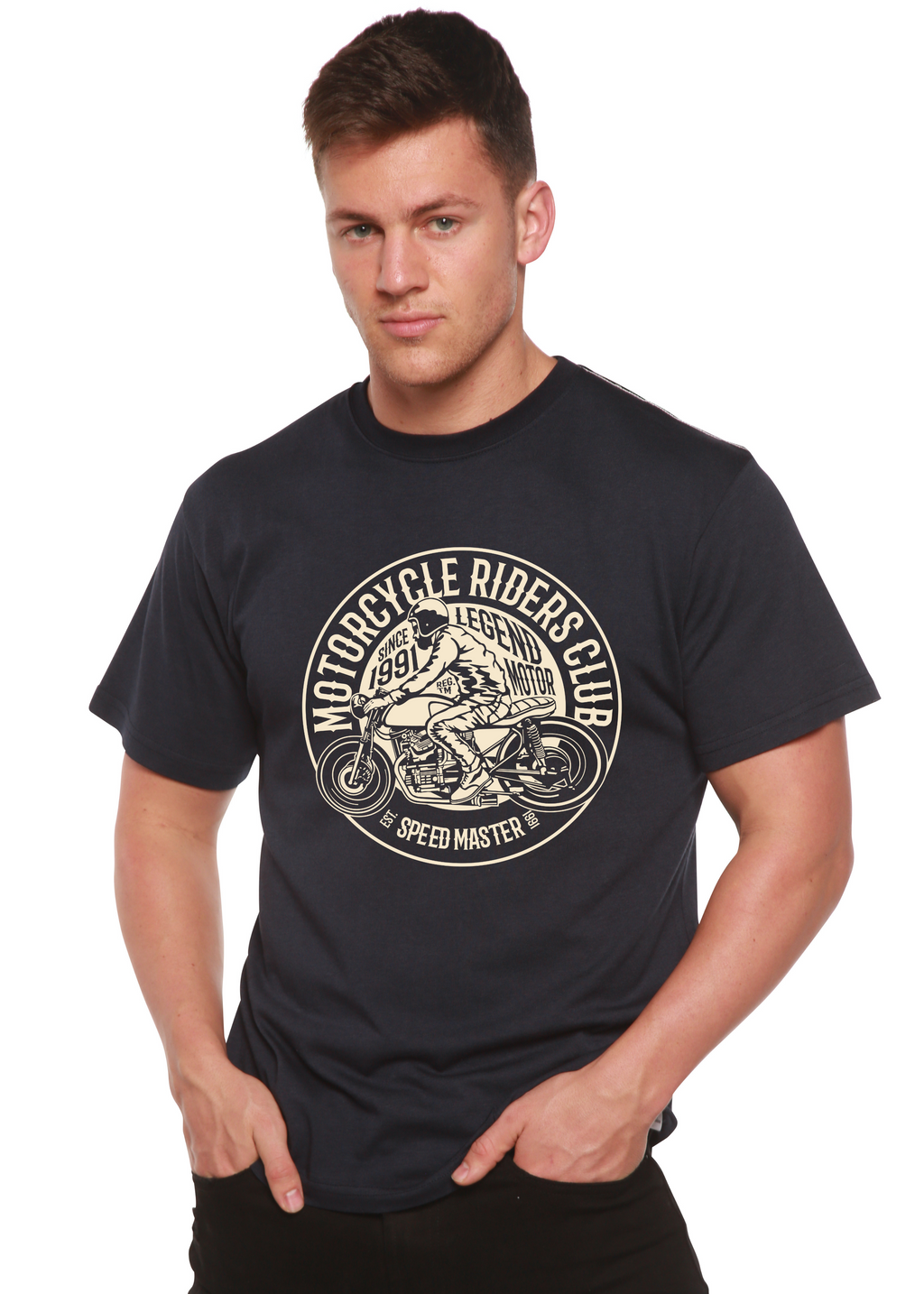 Motorcycle Riders Club Men's Bamboo Viscose/Organic Cotton Short Sleeve Graphic T-Shirt - The7Letter