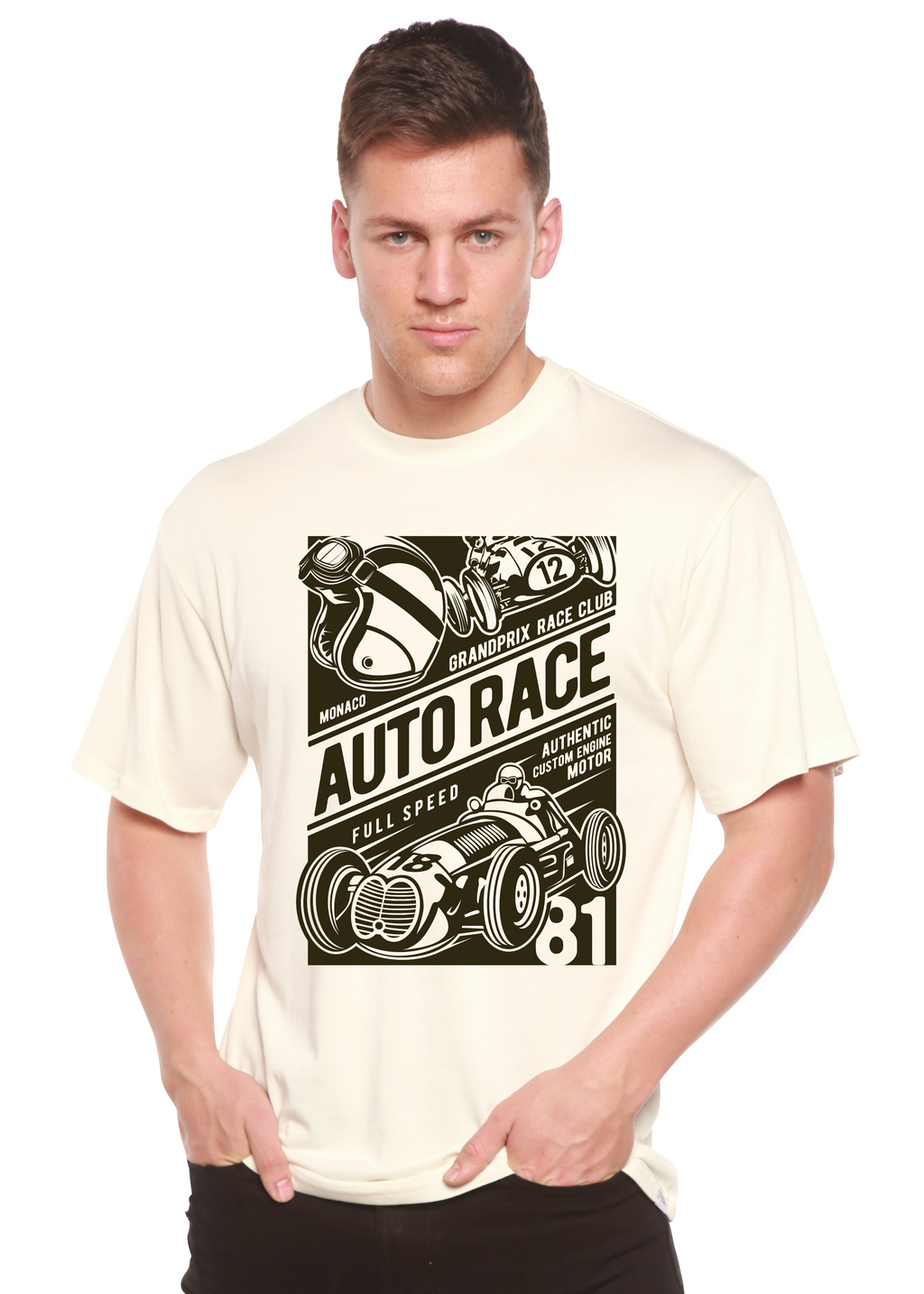 Auto Race Men's Bamboo Viscose/Organic Cotton Short Sleeve Graphic T-Shirt - The7Letter