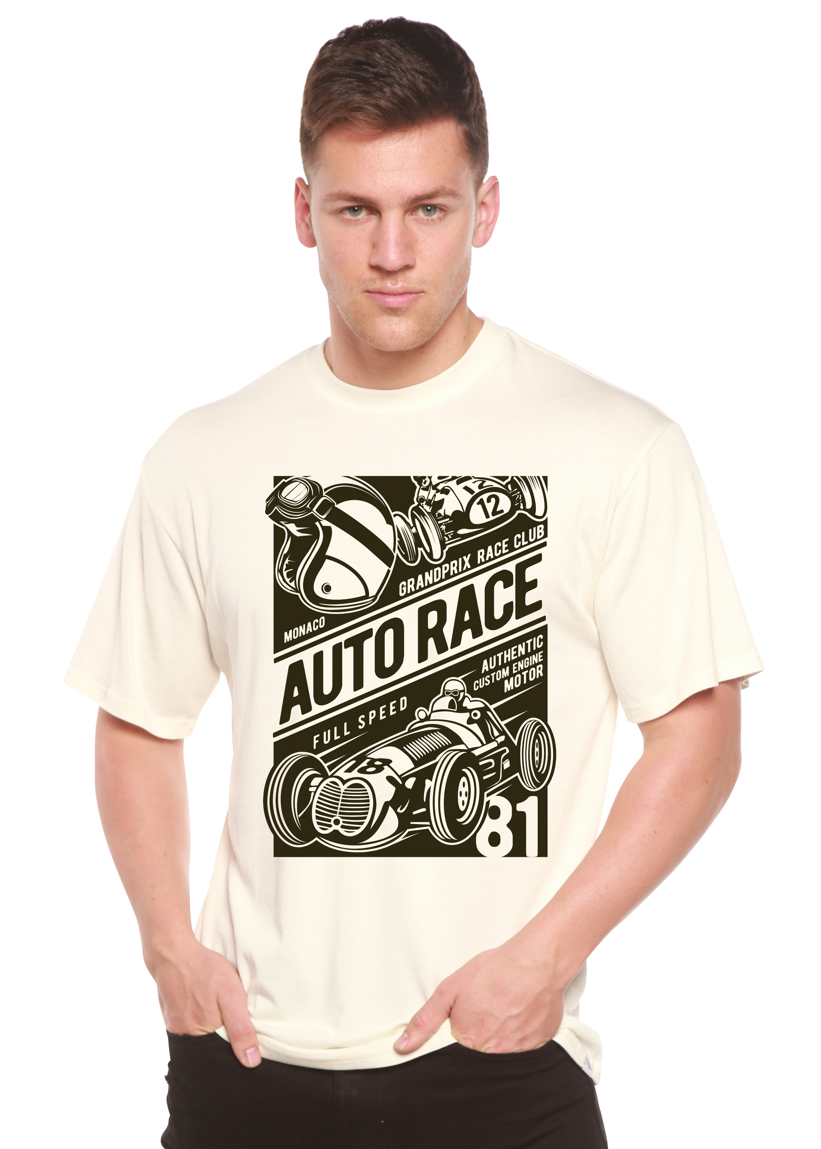 Auto Race Men's Bamboo Viscose/Organic Cotton Short Sleeve Graphic T-Shirt - The7Letter