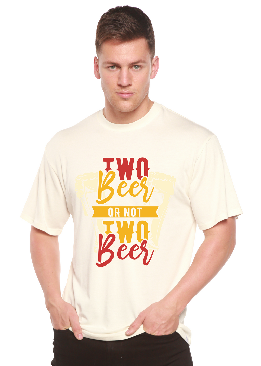 Two Beer Men's Bamboo Viscose/Organic Cotton Short Sleeve Graphic T-Shirt - The7Letter