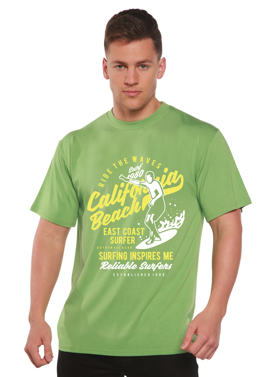 Ride The Waves Spun Bamboo® Men's Bamboo Viscose/Organic Cotton Short Sleeve Graphic T-Shirt - The7Letter