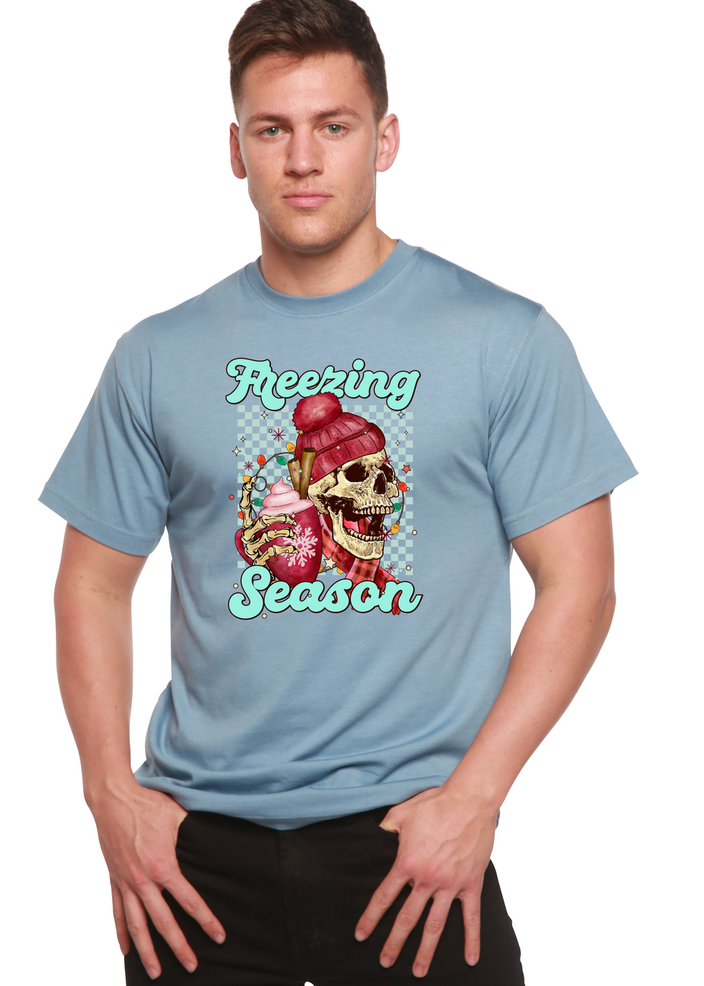 Freezing Season Unisex Bamboo Viscose/Organic Cotton Short Sleeve Graphic T-Shirt - The7Letter