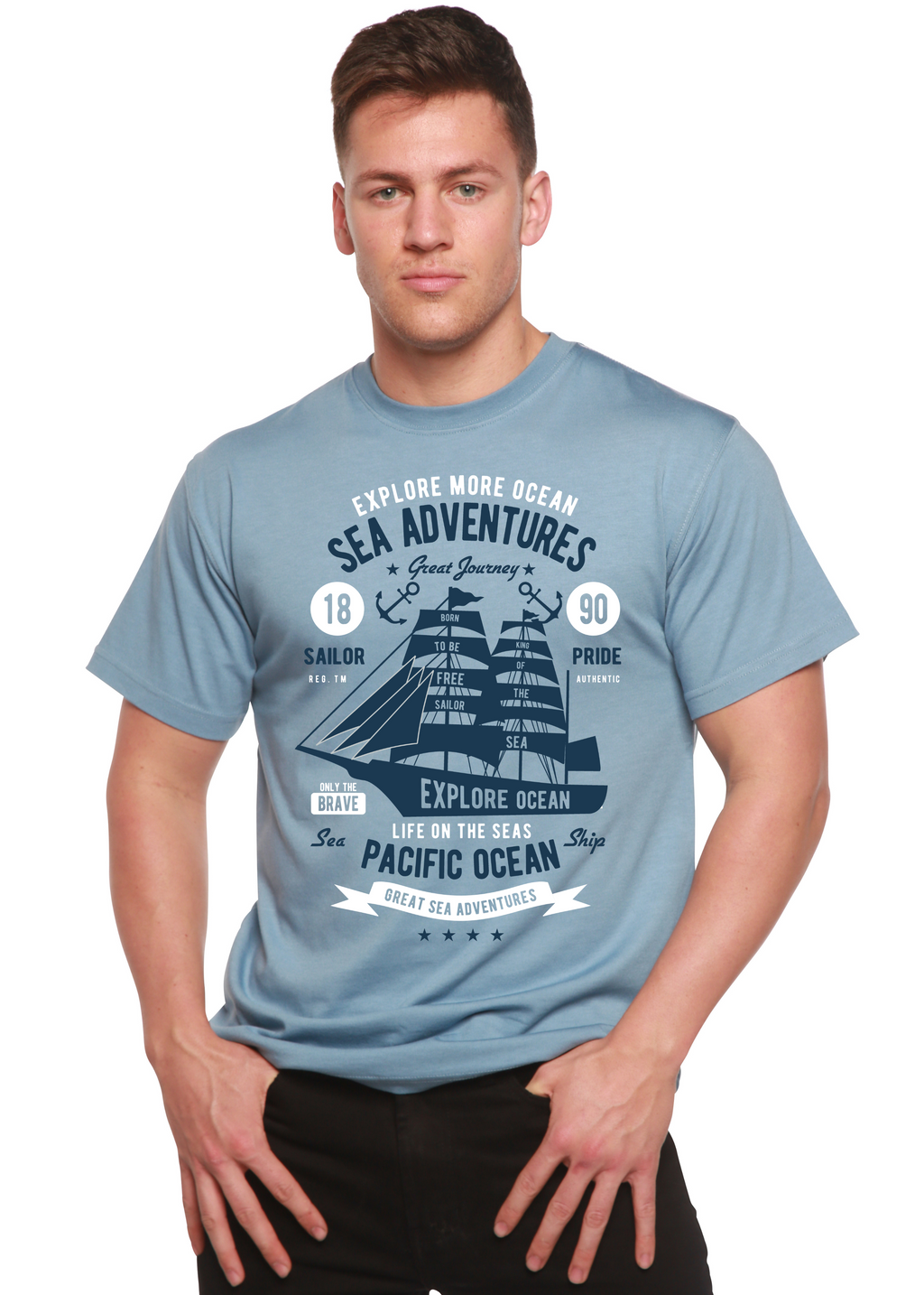 Sea Adventures Spun Bamboo® Men's Bamboo Viscose/Organic Cotton Short Sleeve Graphic T-Shirt - The7Letter