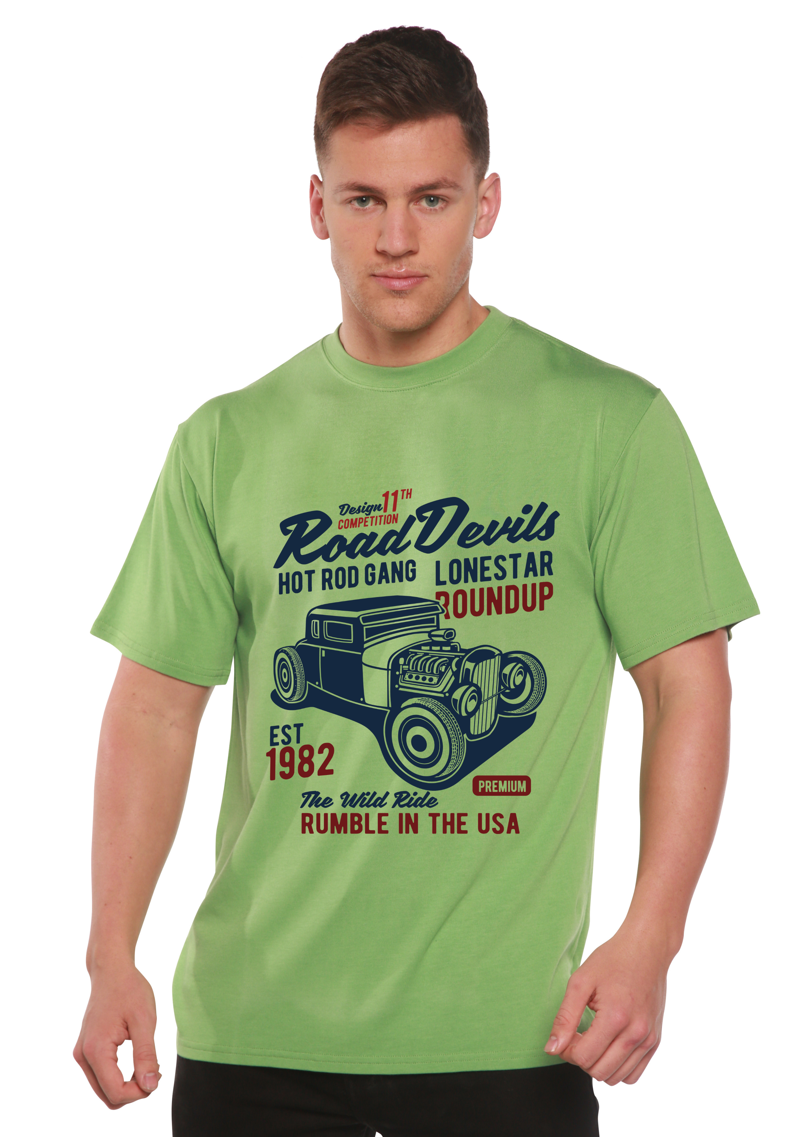 Road Devils Spun Bamboo® Men's Bamboo Viscose/Organic Cotton Short Sleeve Graphic T-Shirt - The7Letter