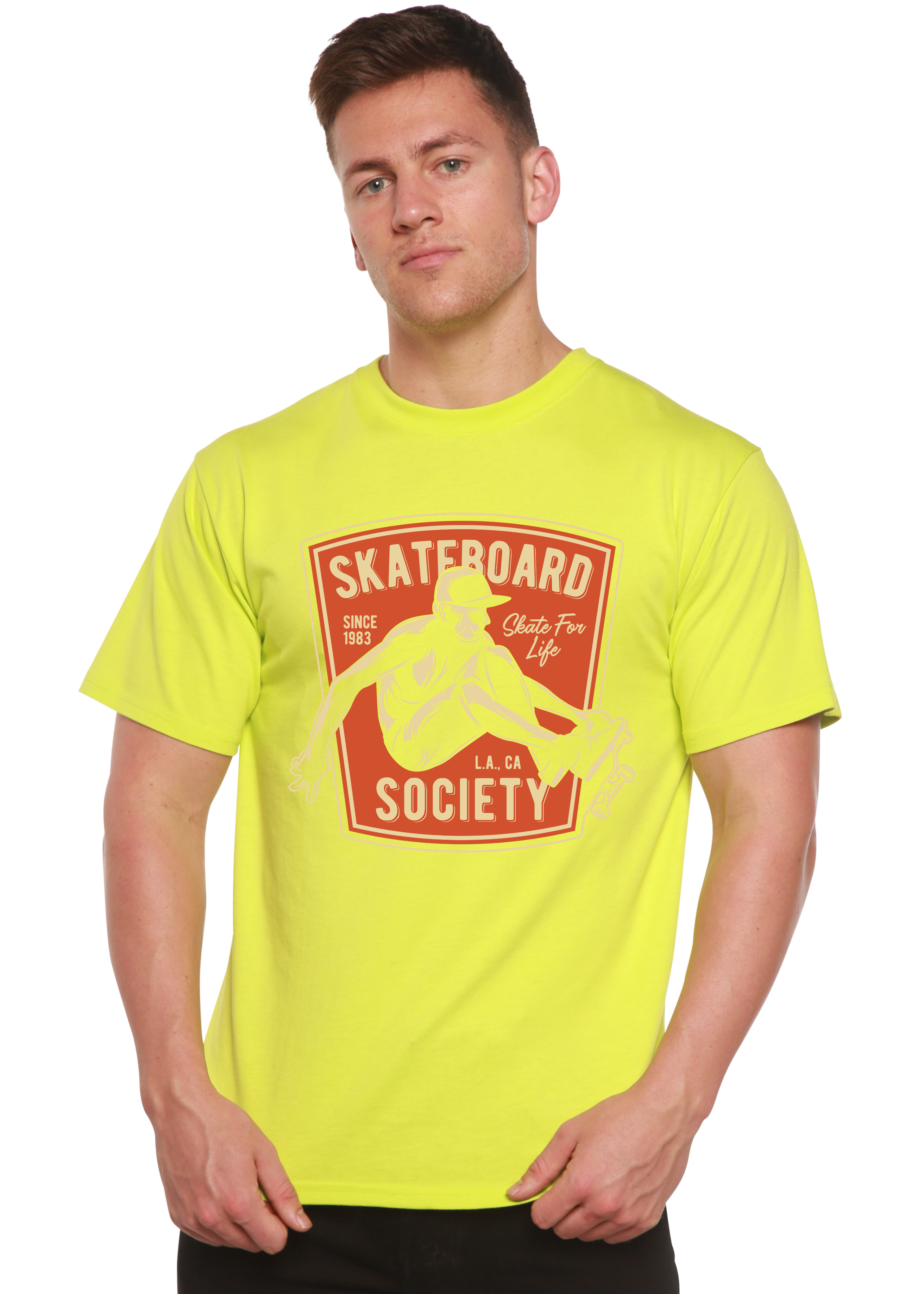 Skateboard Society Men's Bamboo Viscose/Organic Cotton Short Sleeve Graphic T-Shirt - The7Letter