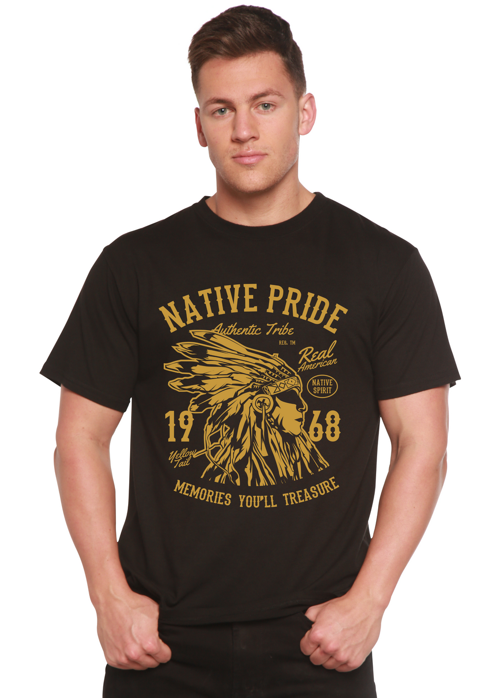 Native Pride Spun Bamboo® Men's Bamboo Viscose/Organic Cotton Short Sleeve Graphic T-Shirt - The7Letter