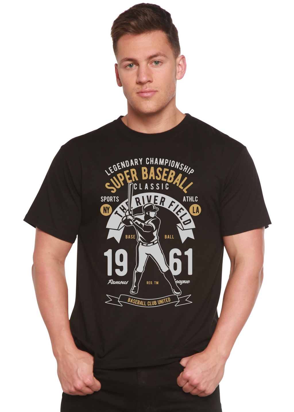 Super Baseball Spun Bamboo® Men's Bamboo Viscose/Organic Cotton Short Sleeve Graphic T-Shirt - The7Letter