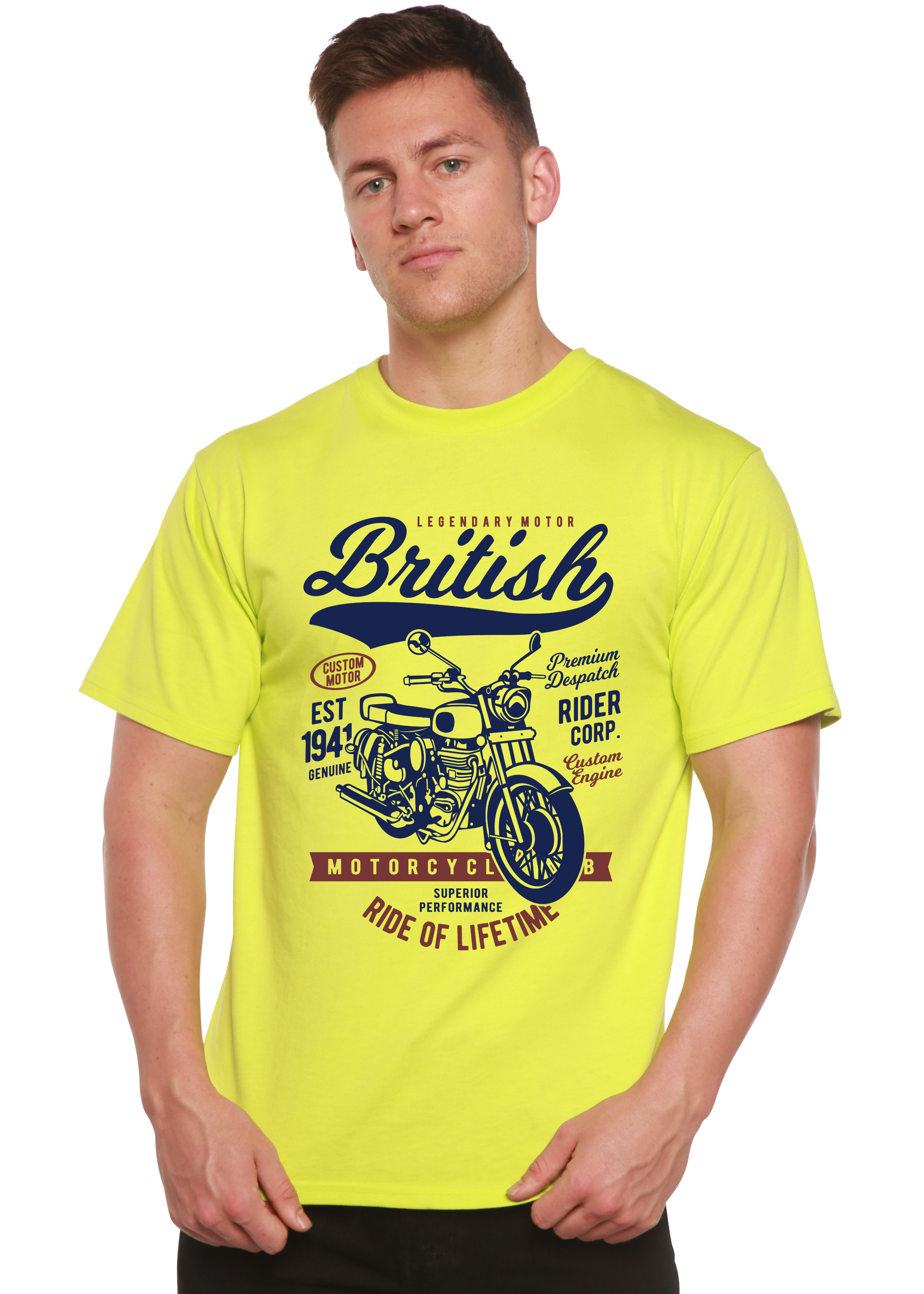 British Motorcycle Men's Bamboo Viscose/Organic Cotton Short Sleeve Graphic T-Shirt - The7Letter
