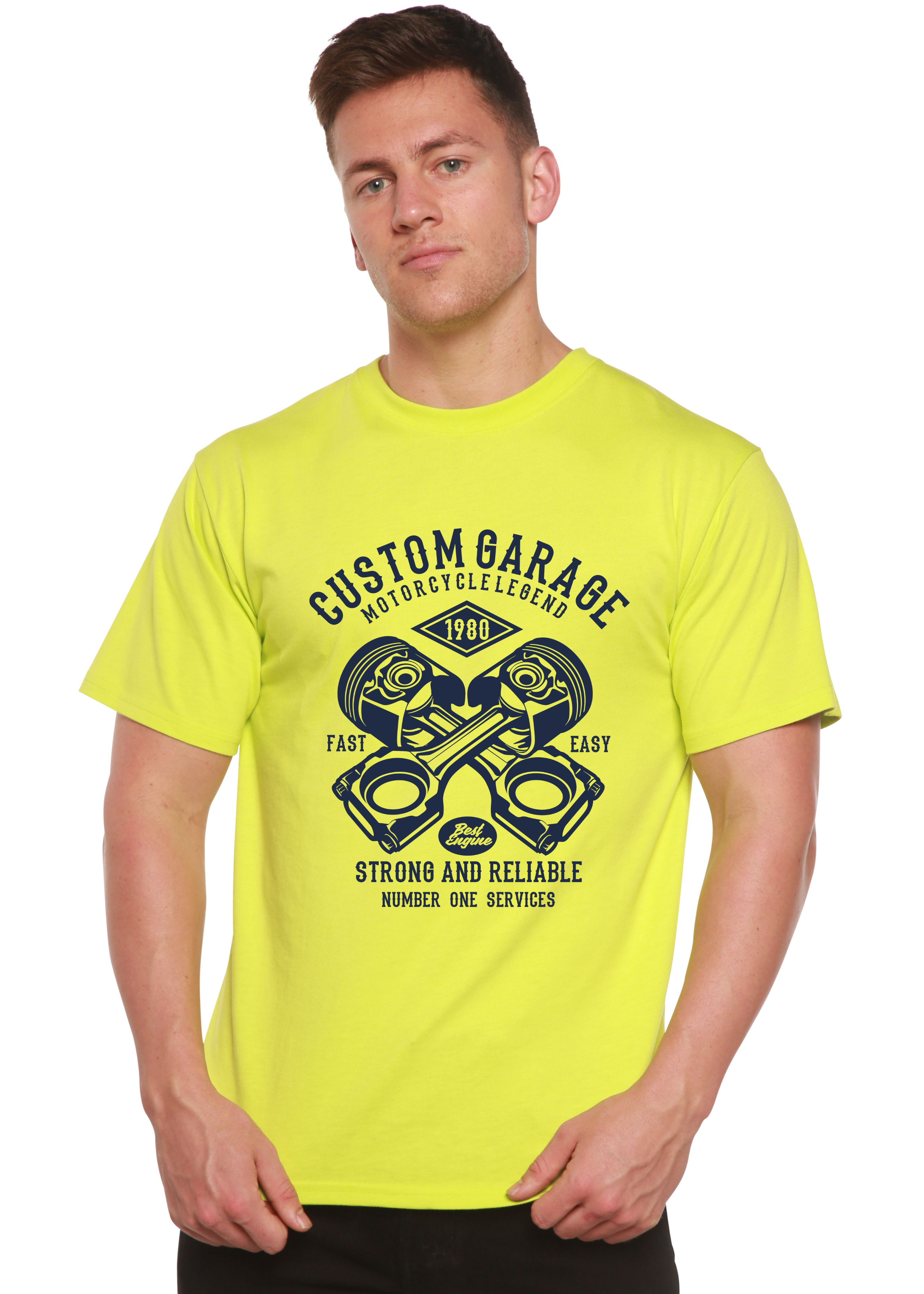 Custom Garage Men's Bamboo Viscose/Organic Cotton Short Sleeve Graphic T-Shirt - The7Letter