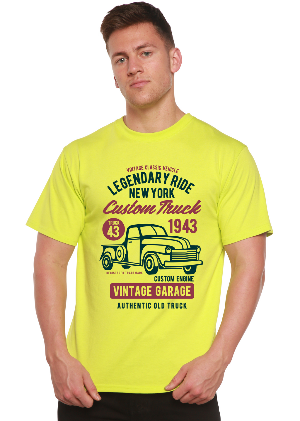 Legendary Ride Custom Truck Men's Bamboo Viscose/Organic Cotton Short Sleeve Graphic T-Shirt - The7Letter