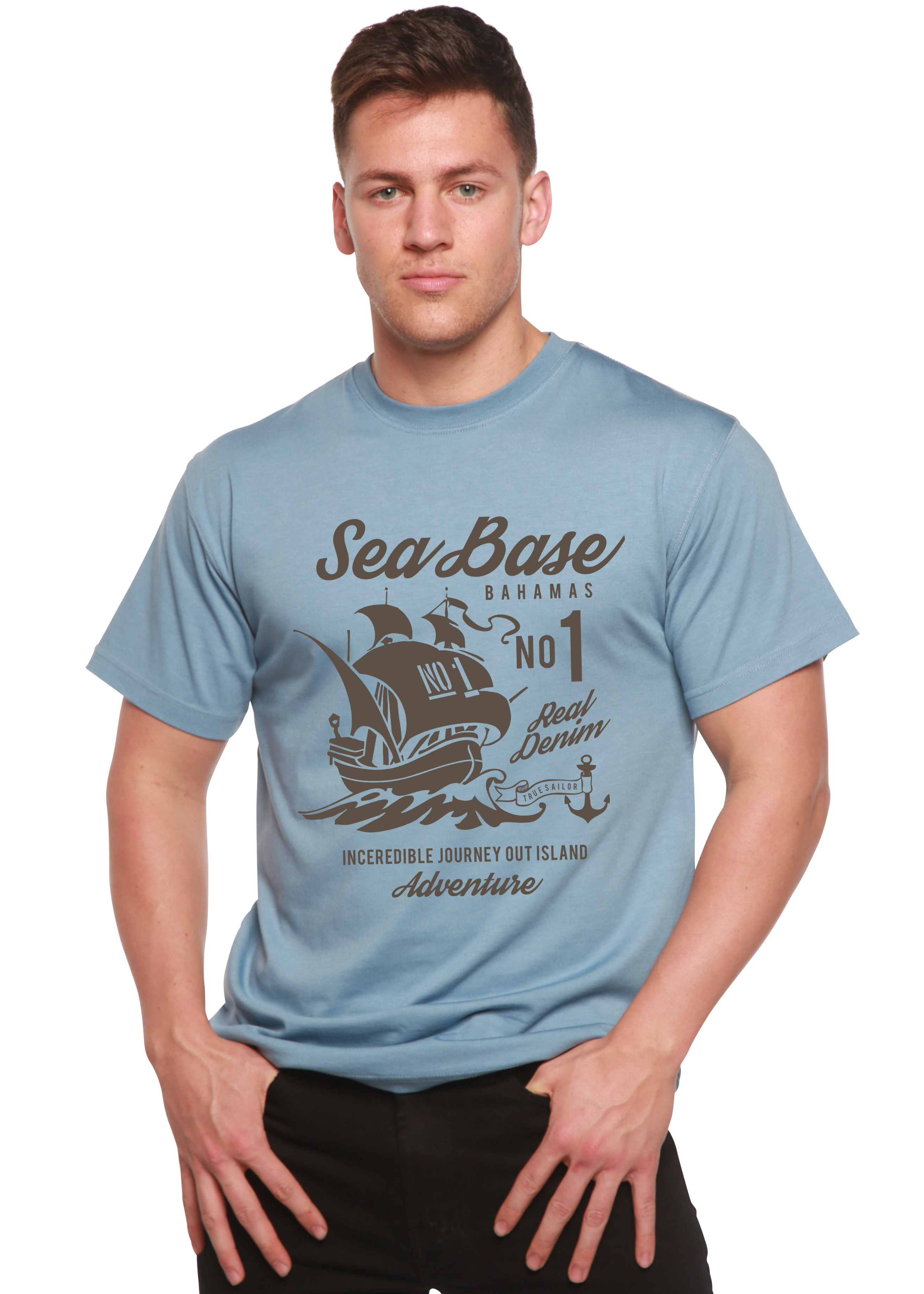 Sea Base Spun Bamboo® Men's Bamboo Viscose/Organic Cotton Short Sleeve Graphic T-Shirt - The7Letter