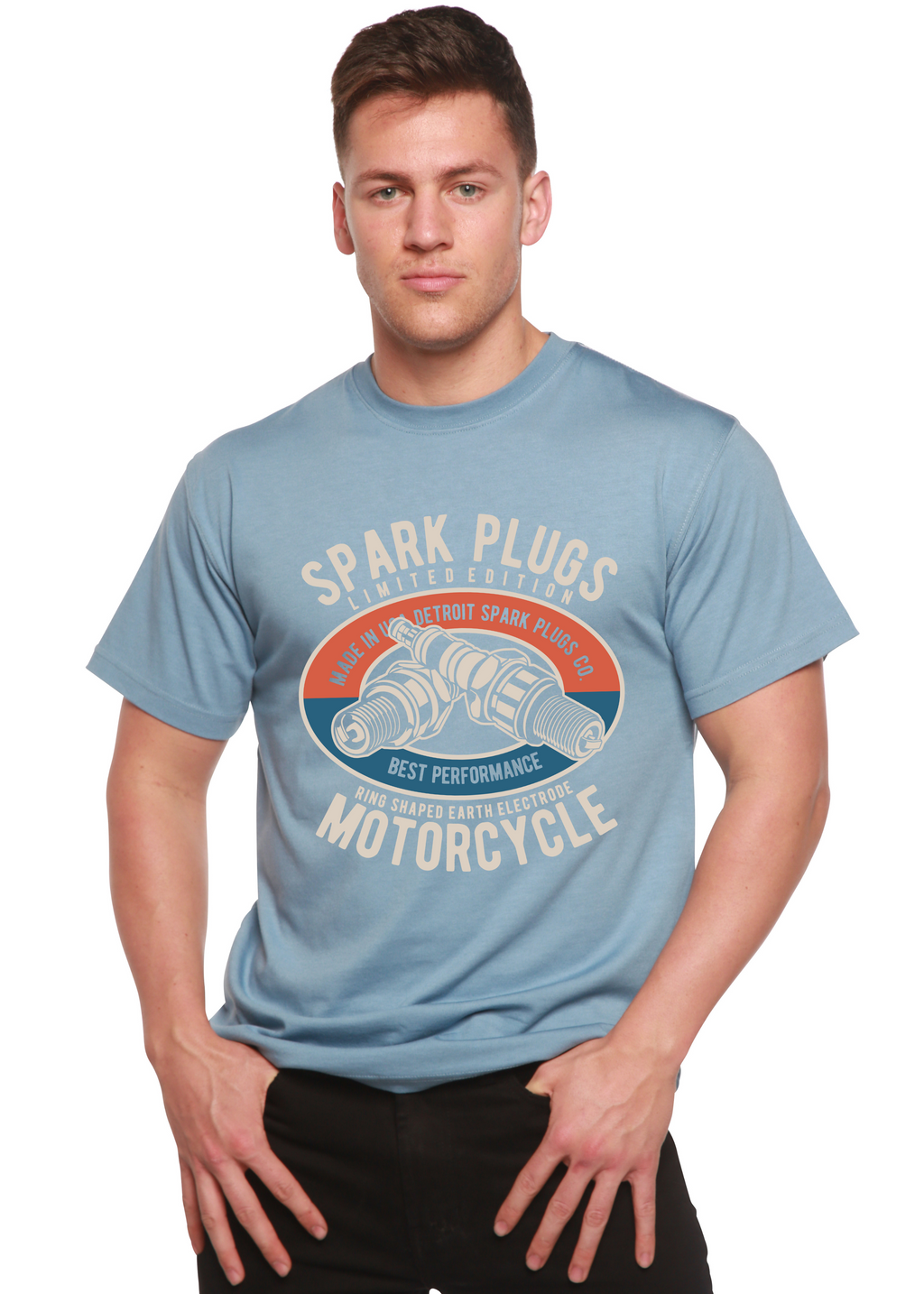 Spark Plugs Spun Bamboo® Men's Bamboo Viscose/Organic Cotton Short Sleeve Graphic T-Shirt - The7Letter