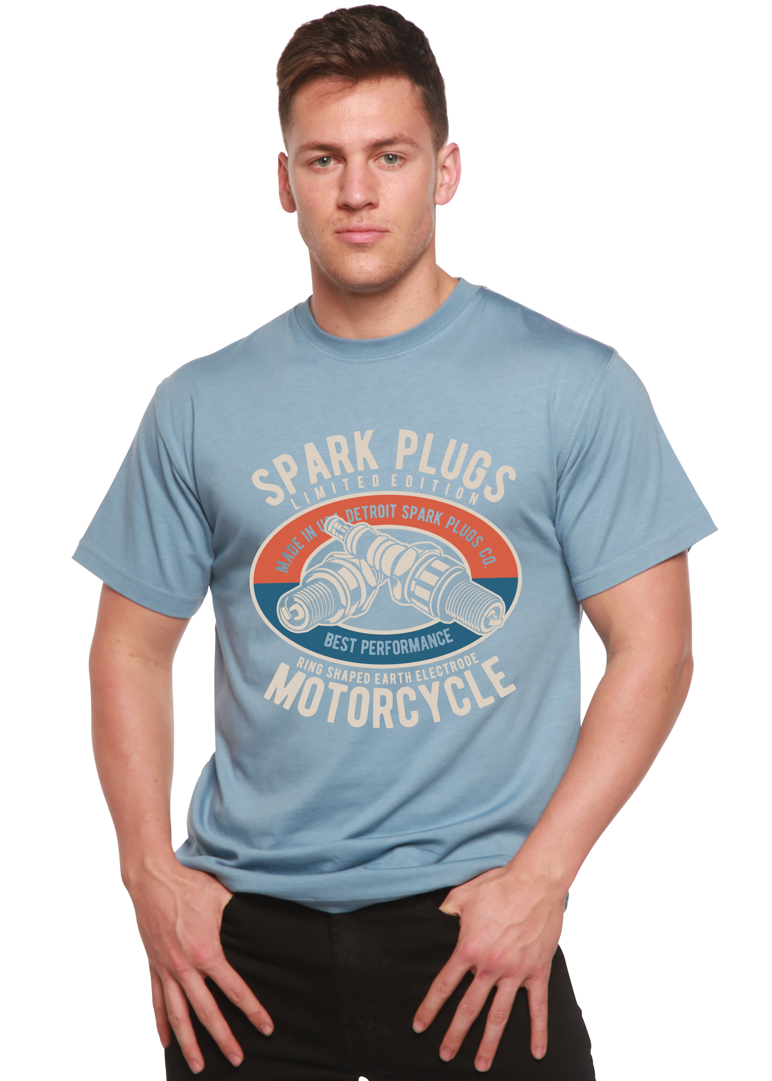 Spark Plugs Spun Bamboo® Men's Bamboo Viscose/Organic Cotton Short Sleeve Graphic T-Shirt - The7Letter