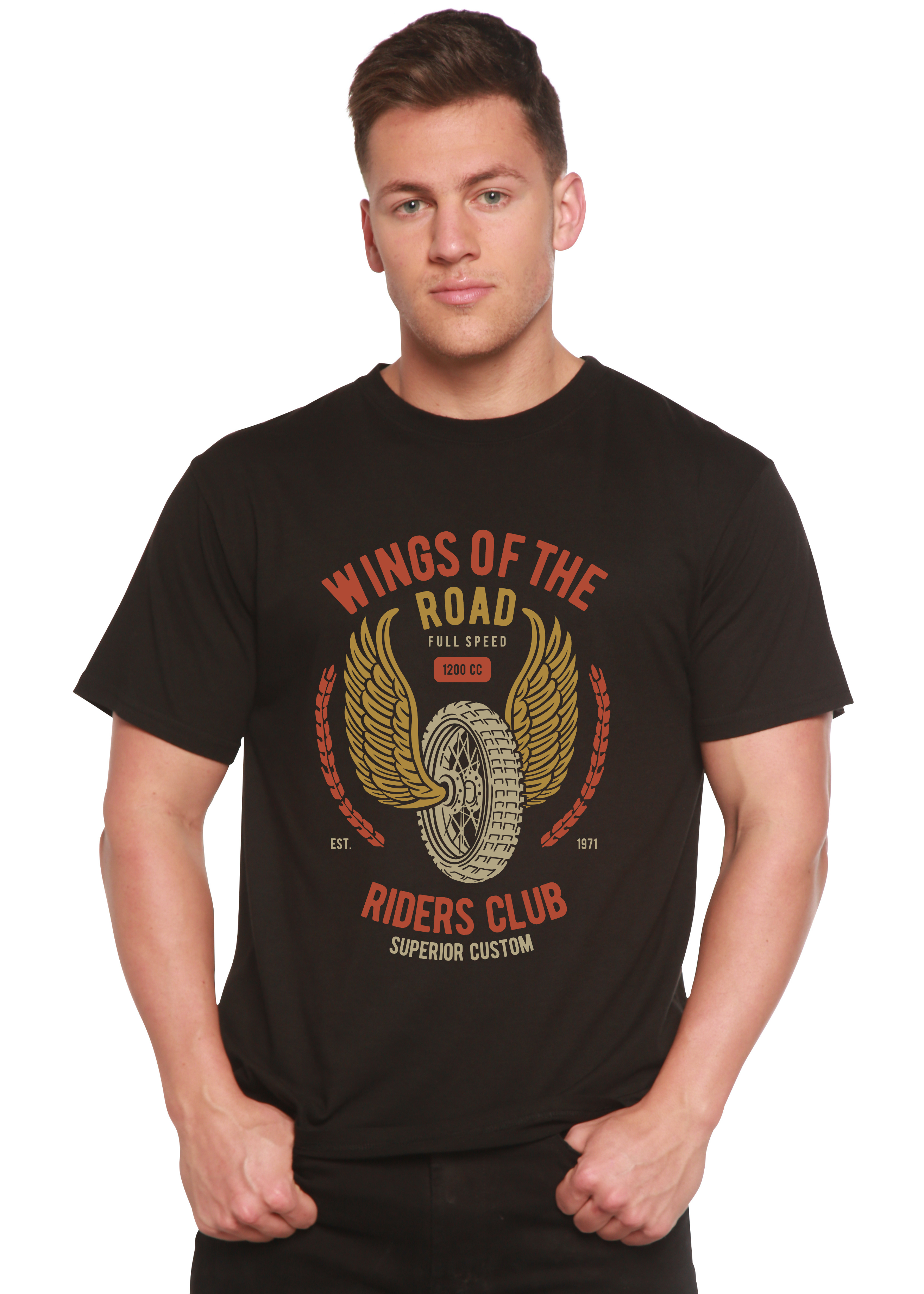 Wings Of The Road Spun Bamboo® Men's Bamboo Viscose/Organic Cotton Short Sleeve Graphic T-Shirt - The7Letter