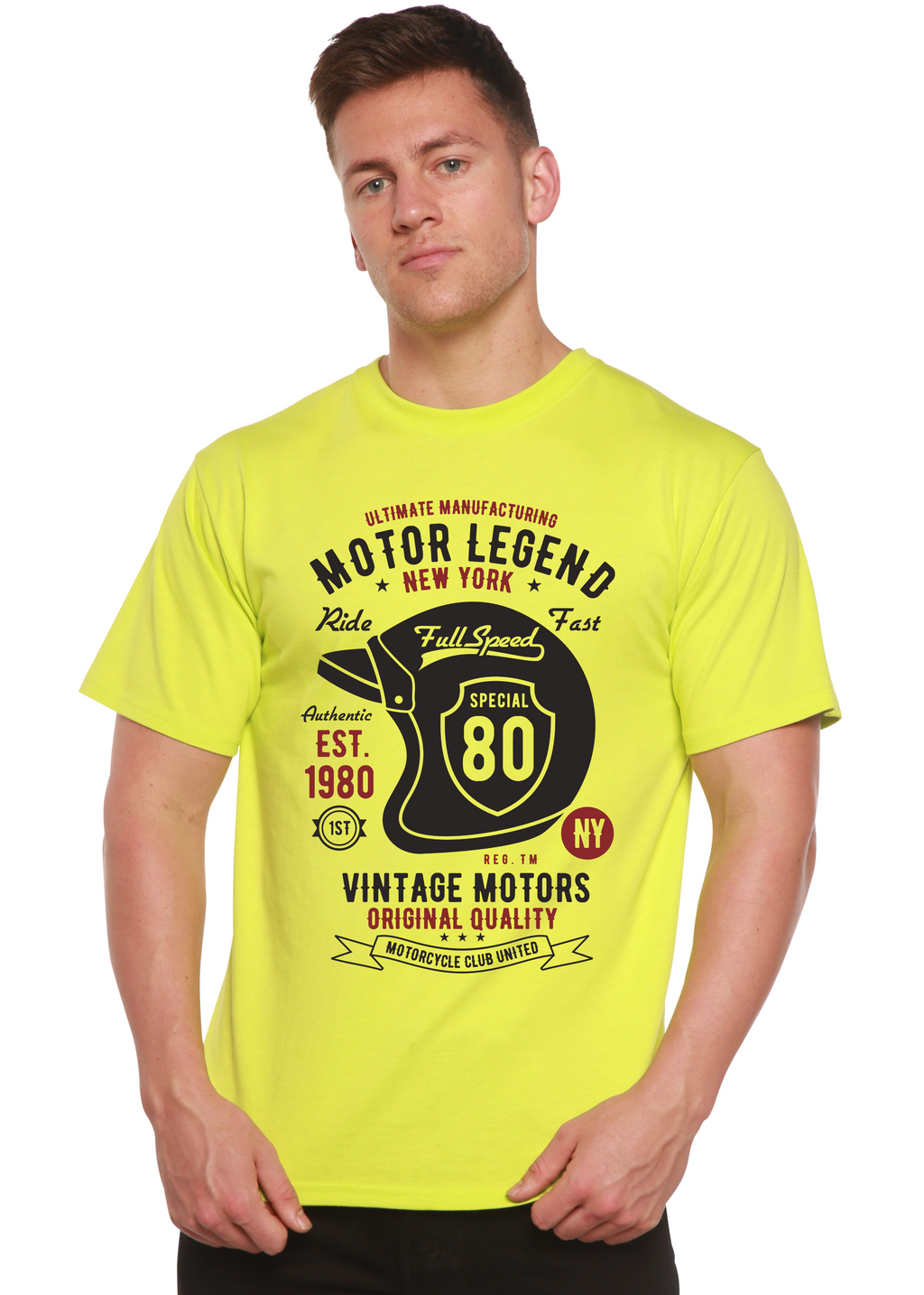 Motor Legend Helmet Men's Bamboo Viscose/Organic Cotton Short Sleeve Graphic T-Shirt - The7Letter