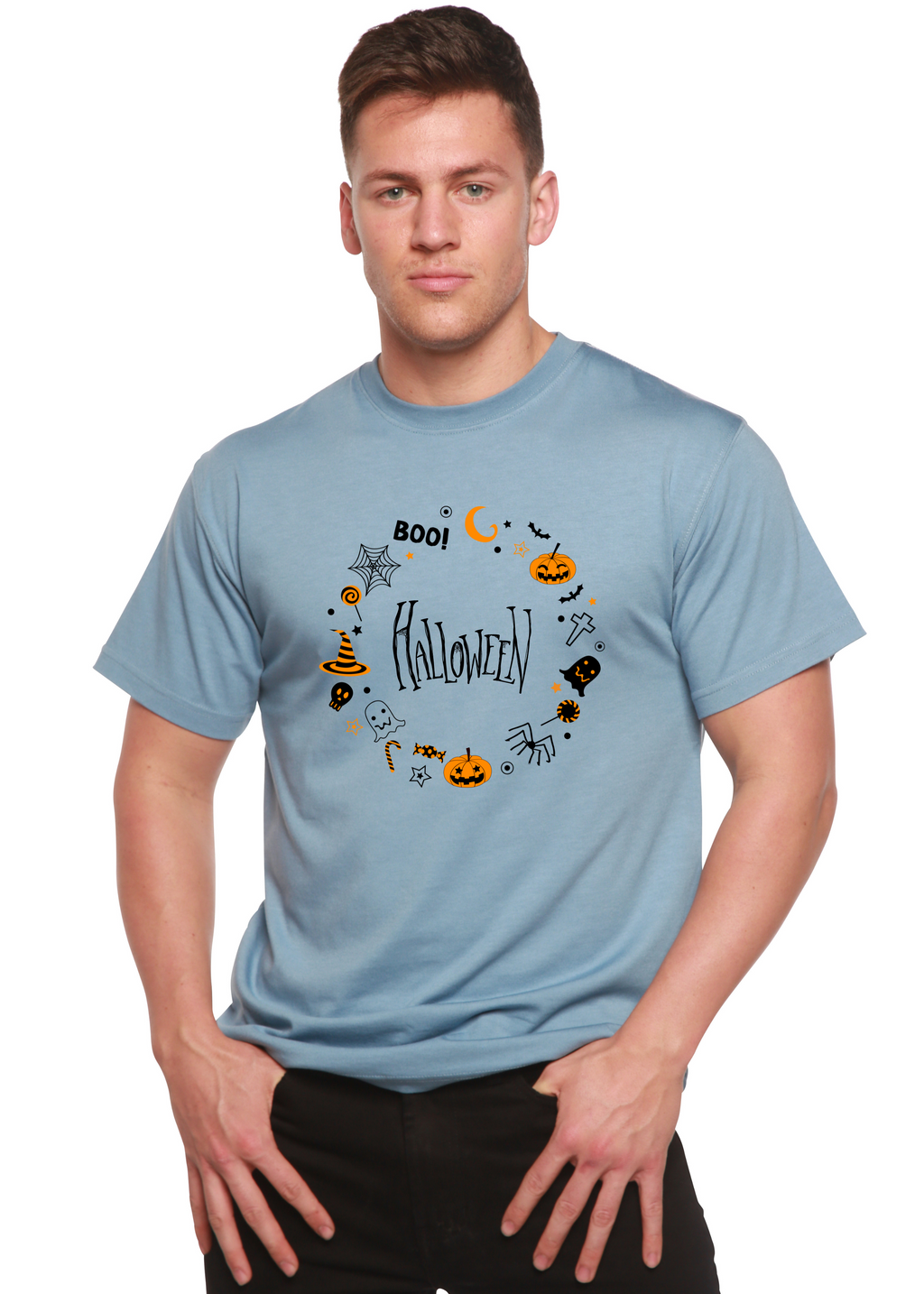 Bool Halloween Men's Bamboo Viscose/Organic Cotton Short Sleeve Graphic T-Shirt - The7Letter