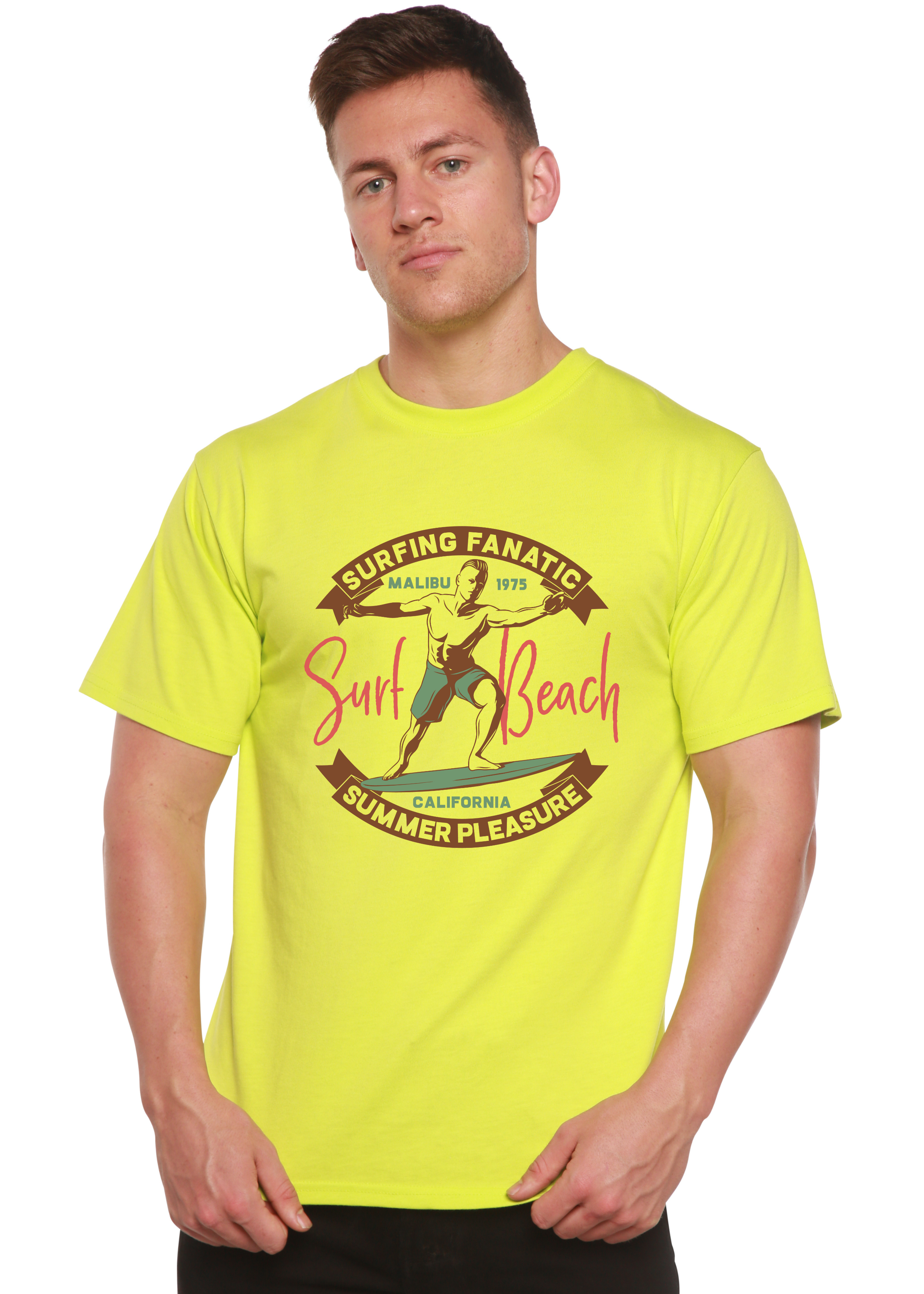 Surf Beach Men's Bamboo Viscose/Organic Cotton Short Sleeve Graphic T-Shirt - The7Letter