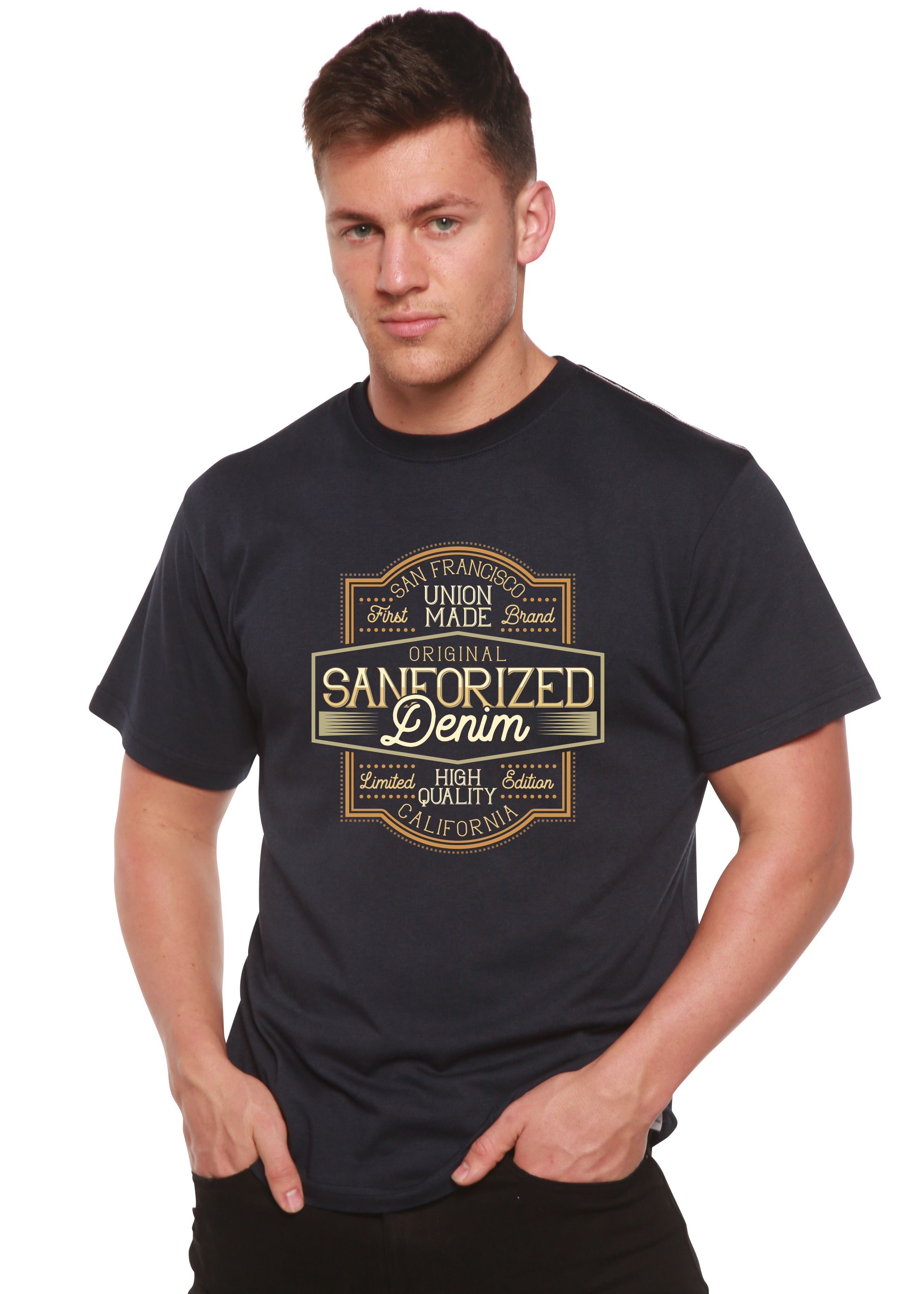 Original Sanforized Denim Men's Bamboo Viscose/Organic Cotton Short Sleeve Graphic T-Shirt - The7Letter