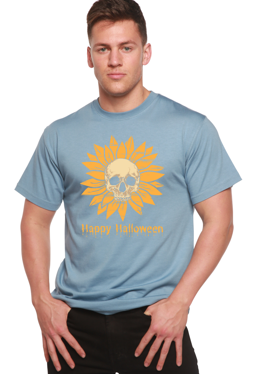 Happy Halloween Day Men's Bamboo Viscose/Organic Cotton Short Sleeve Graphic T-Shirt - The7Letter
