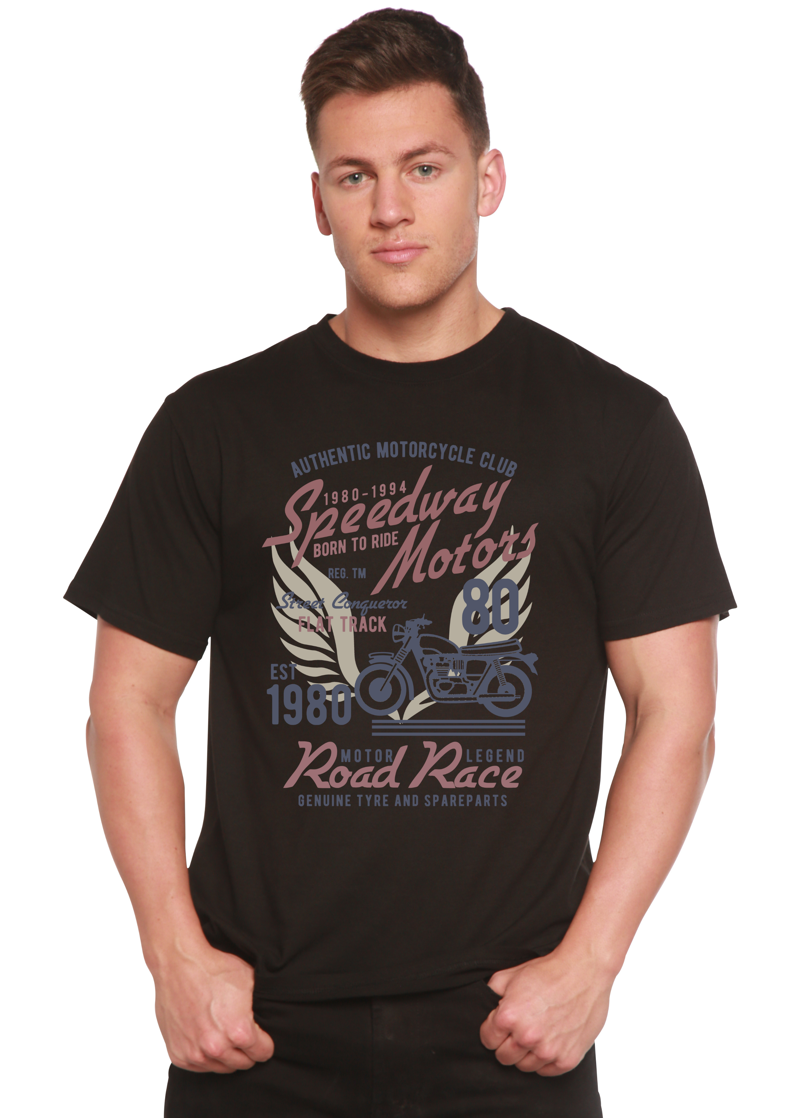 Speedway Motor Spun Bamboo® Men's Bamboo Viscose/Organic Cotton Short Sleeve Graphic T-Shirt - The7Letter