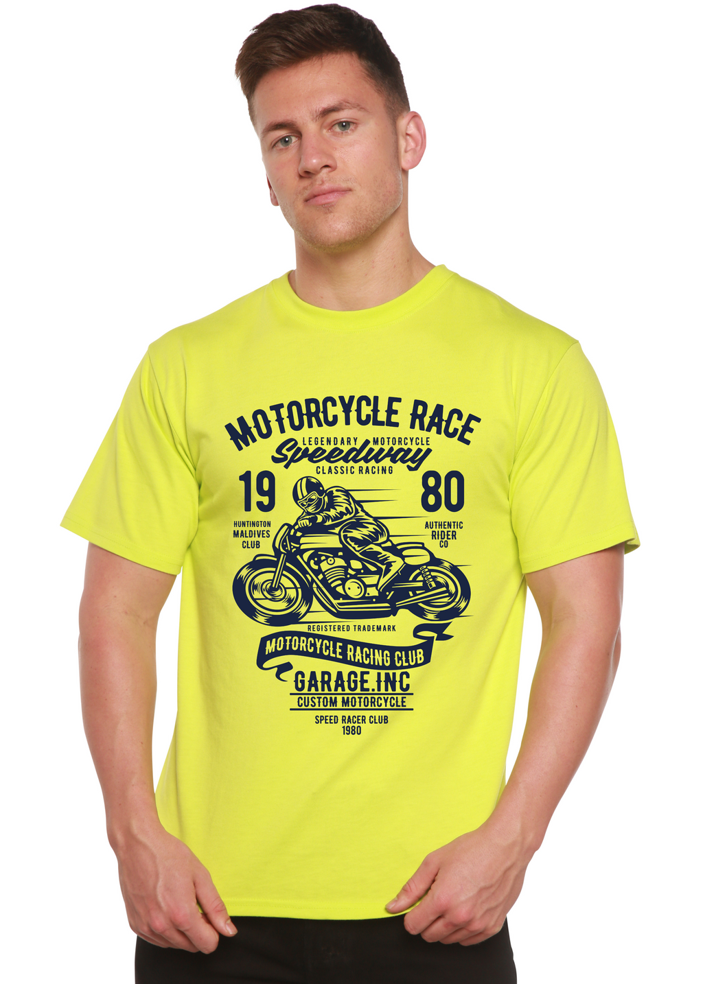 Motorcycles Race Men's Bamboo Viscose/Organic Cotton Short Sleeve Graphic T-Shirt - The7Letter