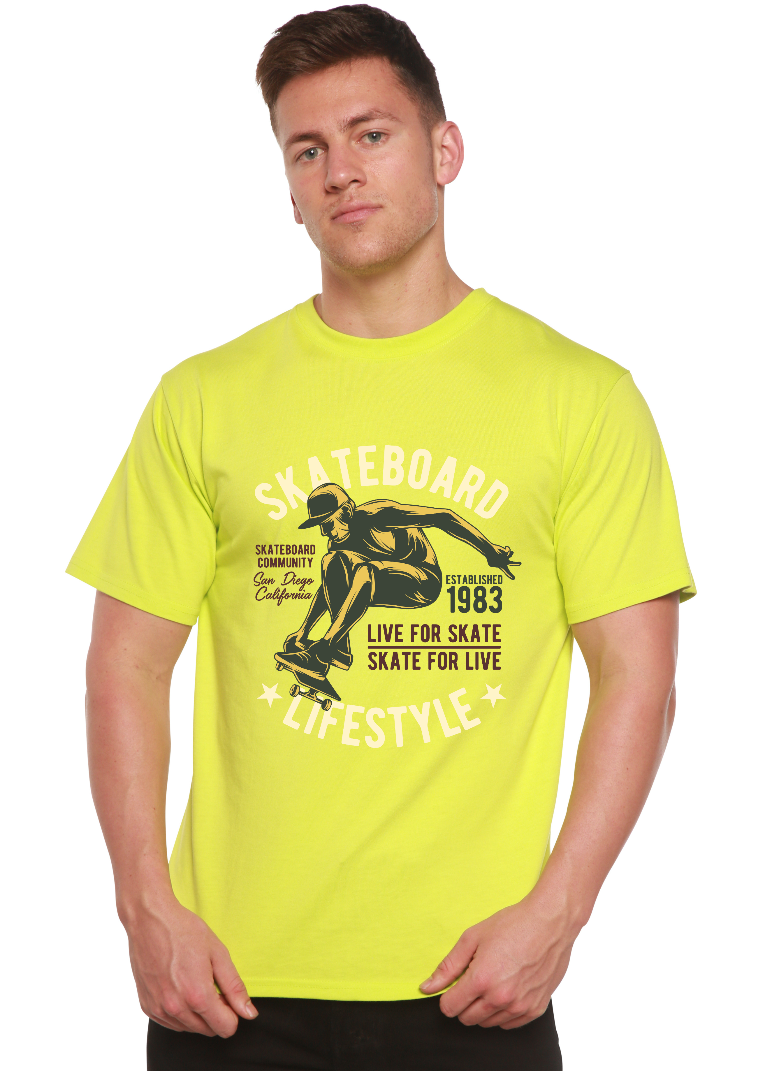 Skateboard Lifestyle Men's Bamboo Viscose/Organic Cotton Short Sleeve Graphic T-Shirt - The7Letter
