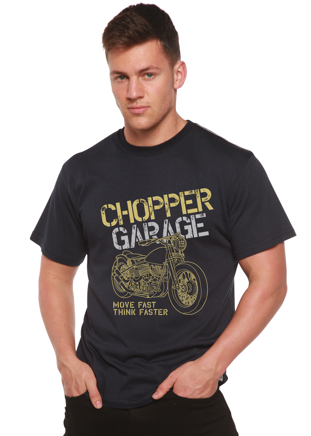 Chopper Garage Men's Bamboo Viscose/Organic Cotton Short Sleeve Graphic T-Shirt - The7Letter
