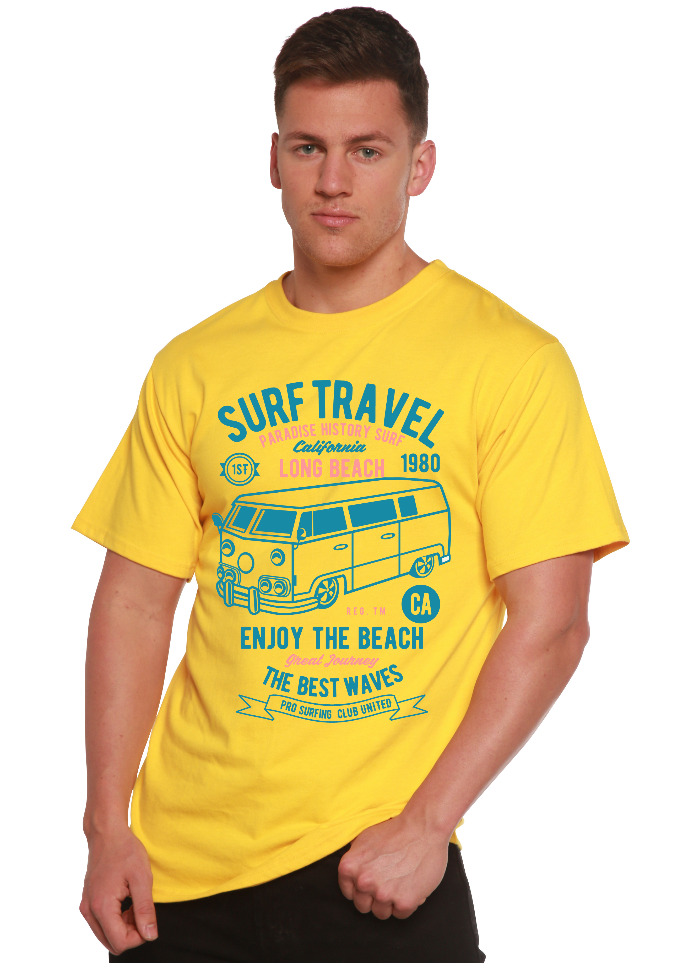 Surf Travel Spun Bamboo® Men's Bamboo Viscose/Organic Cotton Short Sleeve Graphic T-Shirt - The7Letter