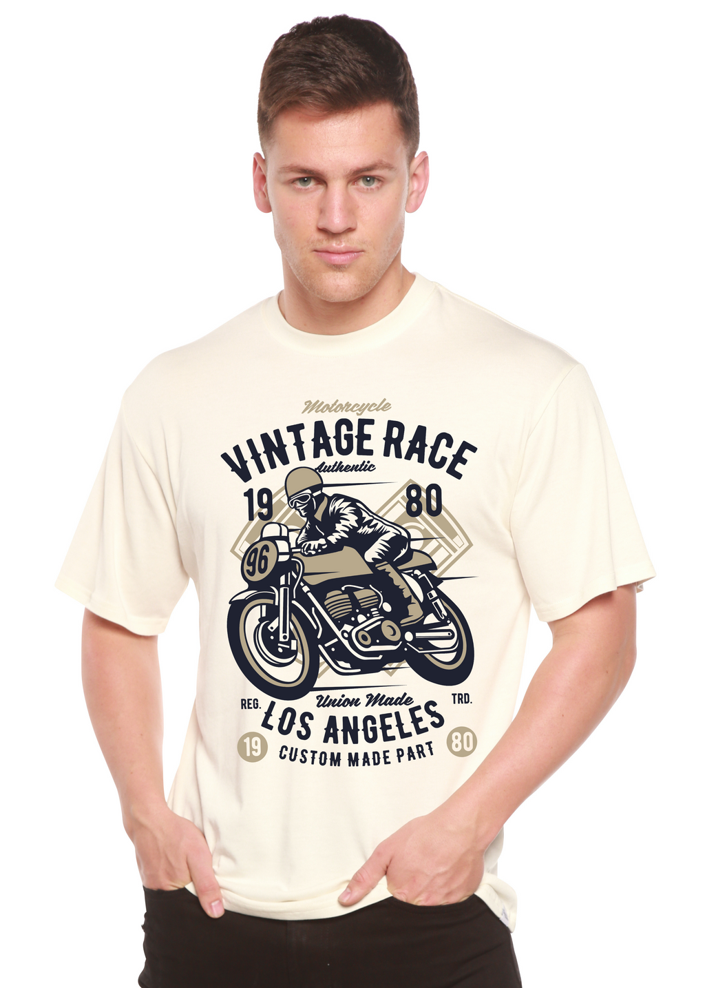 Vintage Race Spun Bamboo® Men's Bamboo Viscose/Organic Cotton Short Sleeve Graphic T-Shirt - The7Letter