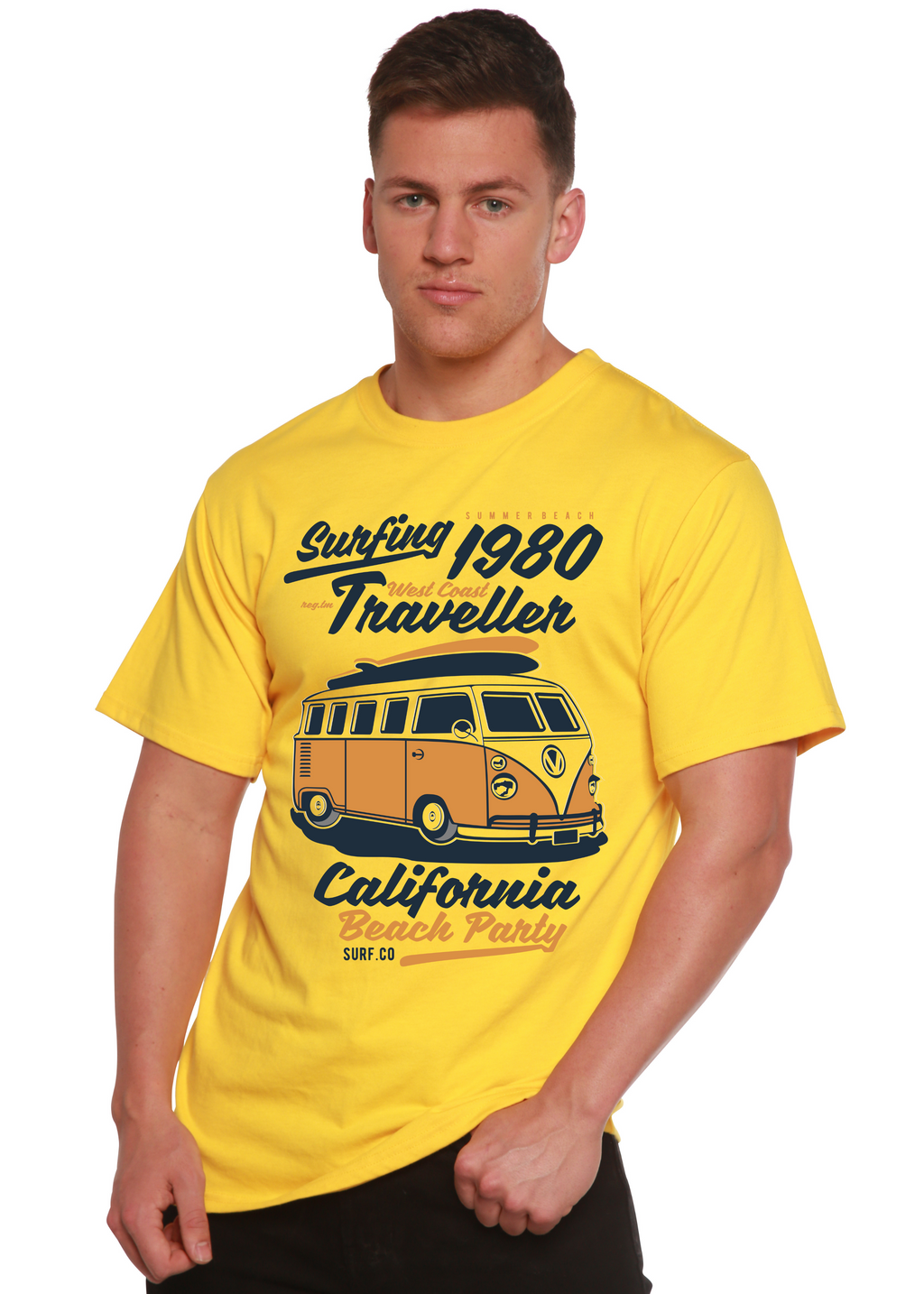 Surfing 1980 Spun Bamboo® Men's Bamboo Viscose/Organic Cotton Short Sleeve Graphic T-Shirt - The7Letter