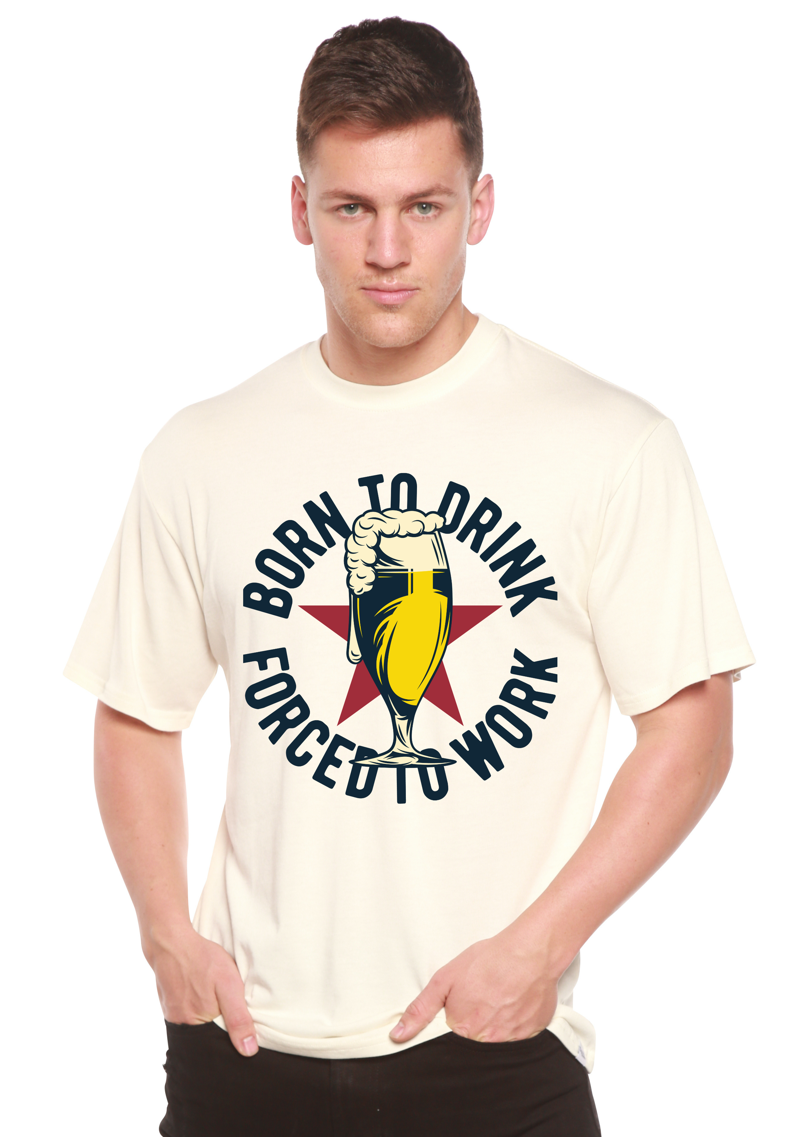 Born to Drink Men's Bamboo Viscose/Organic Cotton Short Sleeve Graphic T-Shirt - The7Letter