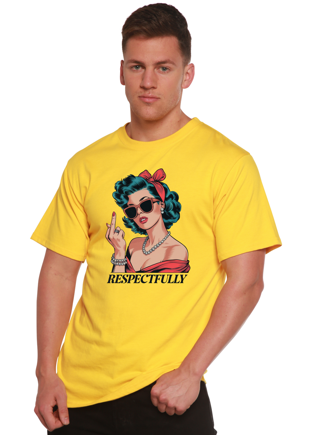 Respectfully Middle Finger Unisex Bamboo/Cotton Graphic T-Shirt - The7Letter