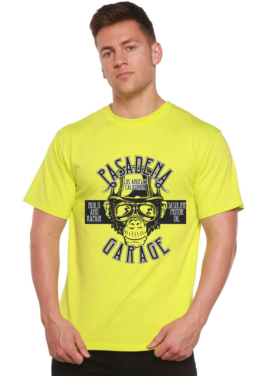 Pasadena Garage Men's Bamboo Viscose/Organic Cotton Short Sleeve Graphic T-Shirt - The7Letter