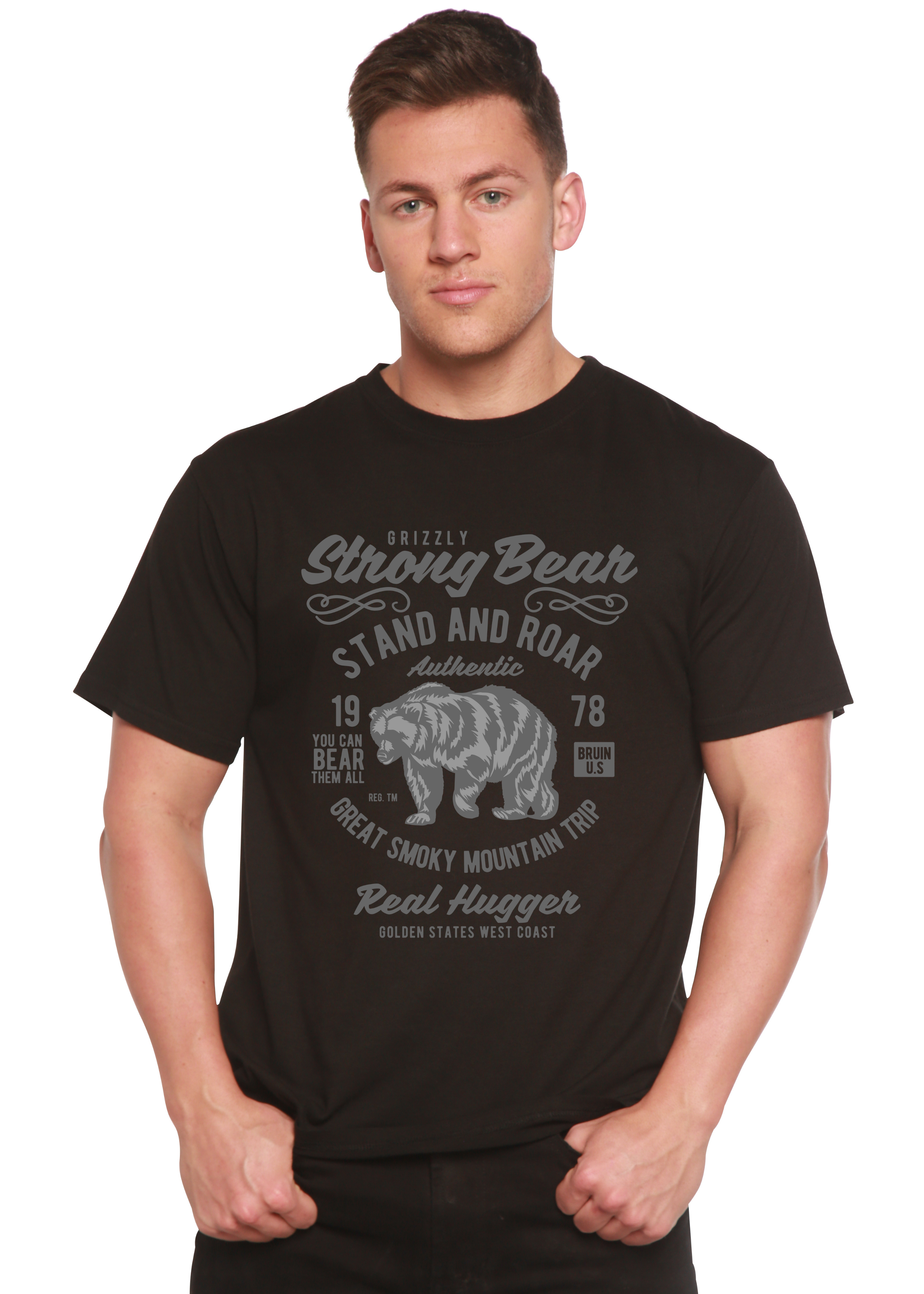 Strong Bear Spun Bamboo® Men's Bamboo Viscose/Organic Cotton Short Sleeve Graphic T-Shirt - The7Letter