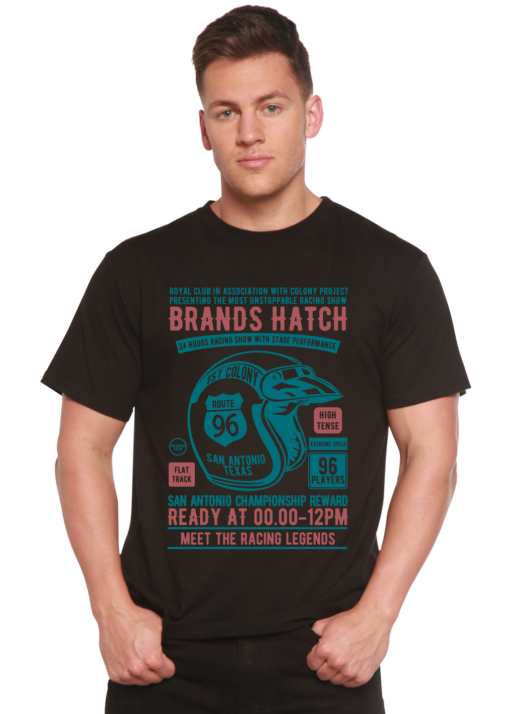 Brands Hatch Men's Bamboo Viscose/Organic Cotton Short Sleeve Graphic T-Shirt - The7Letter