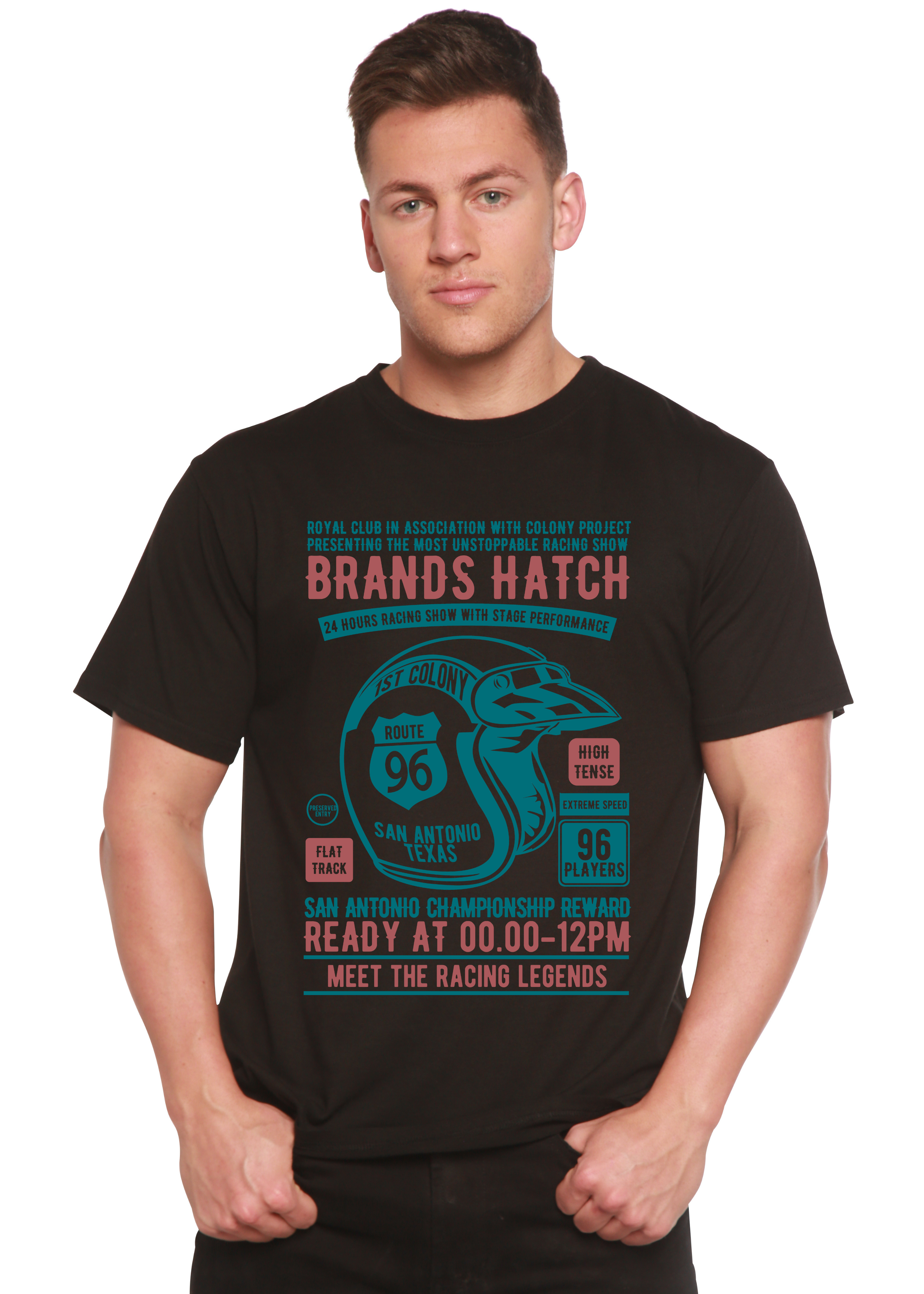 Brands Hatch Men's Bamboo Viscose/Organic Cotton Short Sleeve Graphic T-Shirt - The7Letter