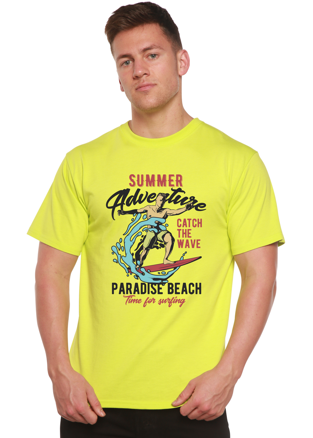 Catch The Wave Men's Bamboo Viscose/Organic Cotton Short Sleeve Graphic T-Shirt - The7Letter