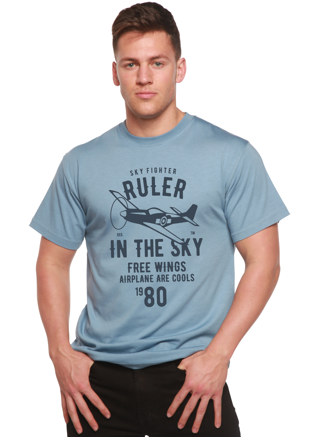 Ruler In The Sky Spun Bamboo® Men's Bamboo Viscose/Organic Cotton Short Sleeve Graphic T-Shirt - The7Letter
