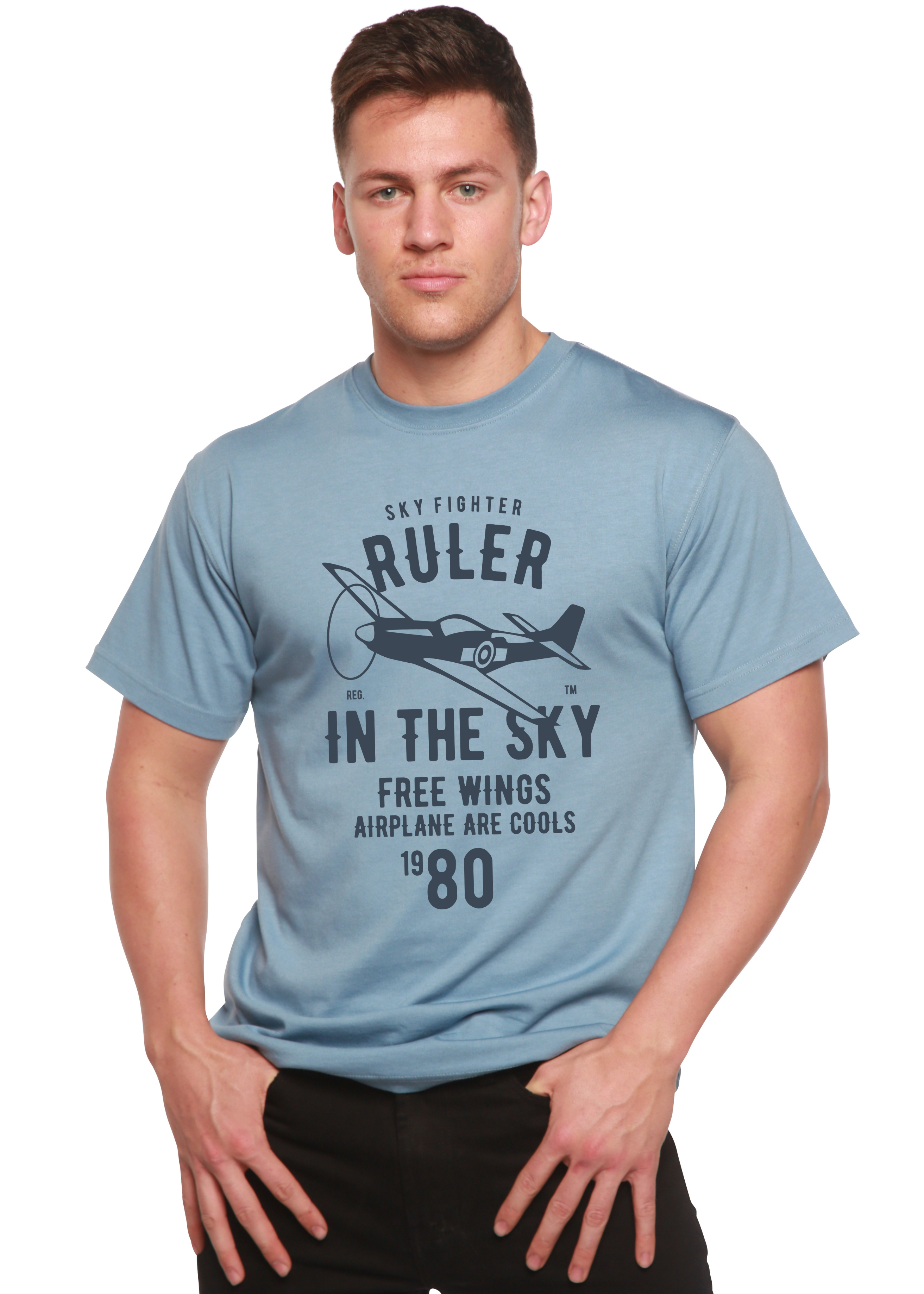 Ruler In The Sky Spun Bamboo® Men's Bamboo Viscose/Organic Cotton Short Sleeve Graphic T-Shirt - The7Letter