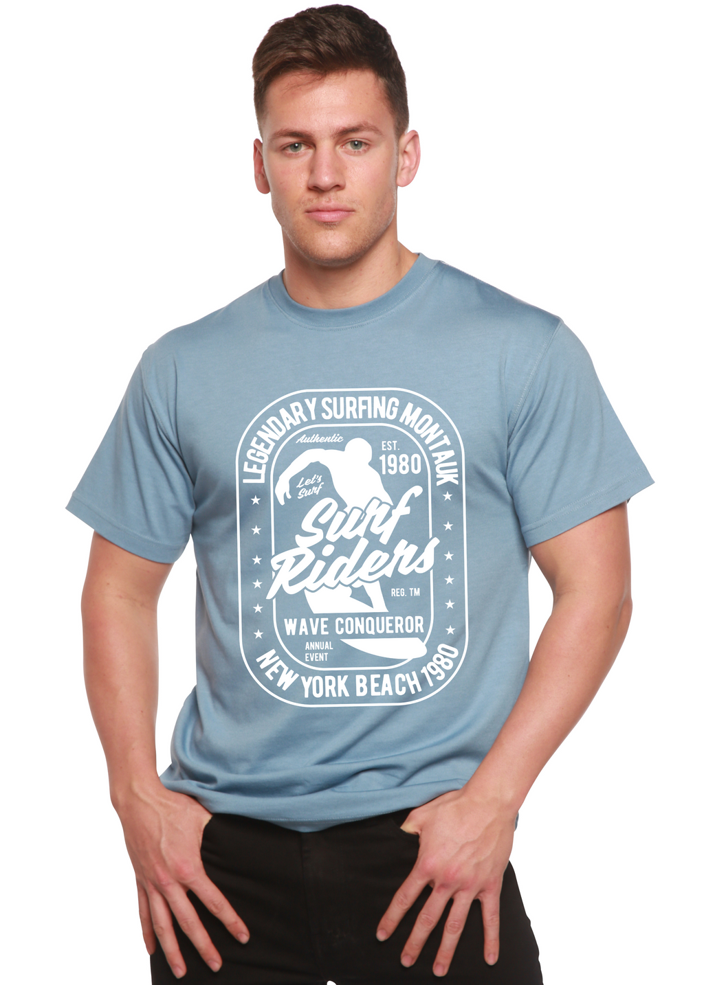 Surf Rider Spun Bamboo® Men's Bamboo Viscose/Organic Cotton Short Sleeve Graphic T-Shirt - The7Letter