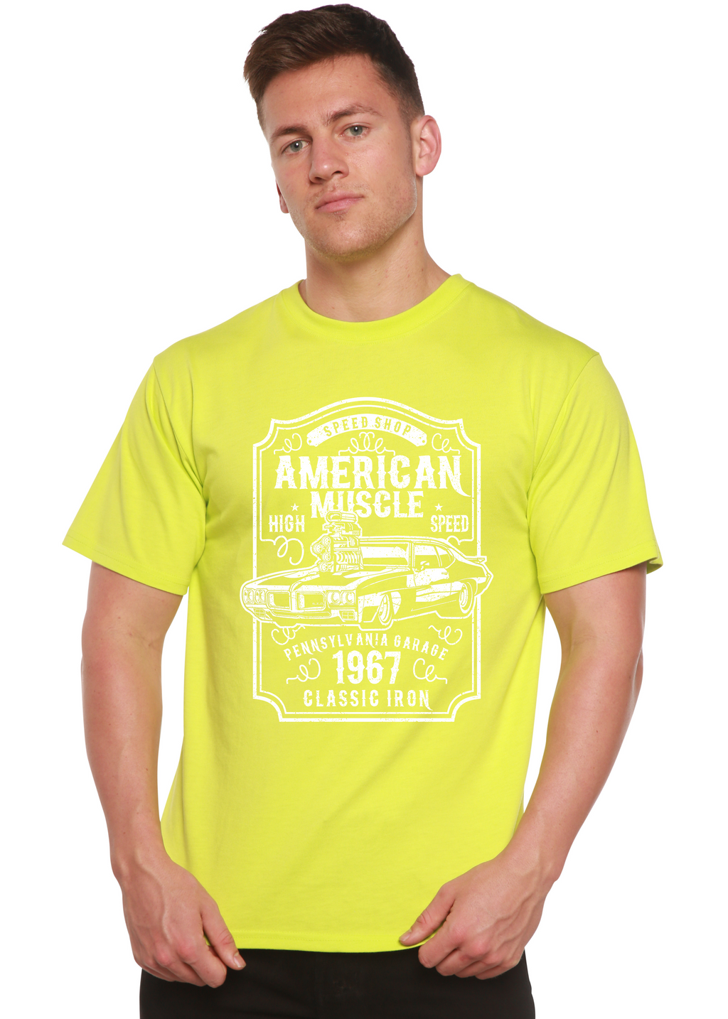 American Muscle Men's Bamboo Viscose/Organic Cotton Short Sleeve Graphic T-Shirt - The7Letter
