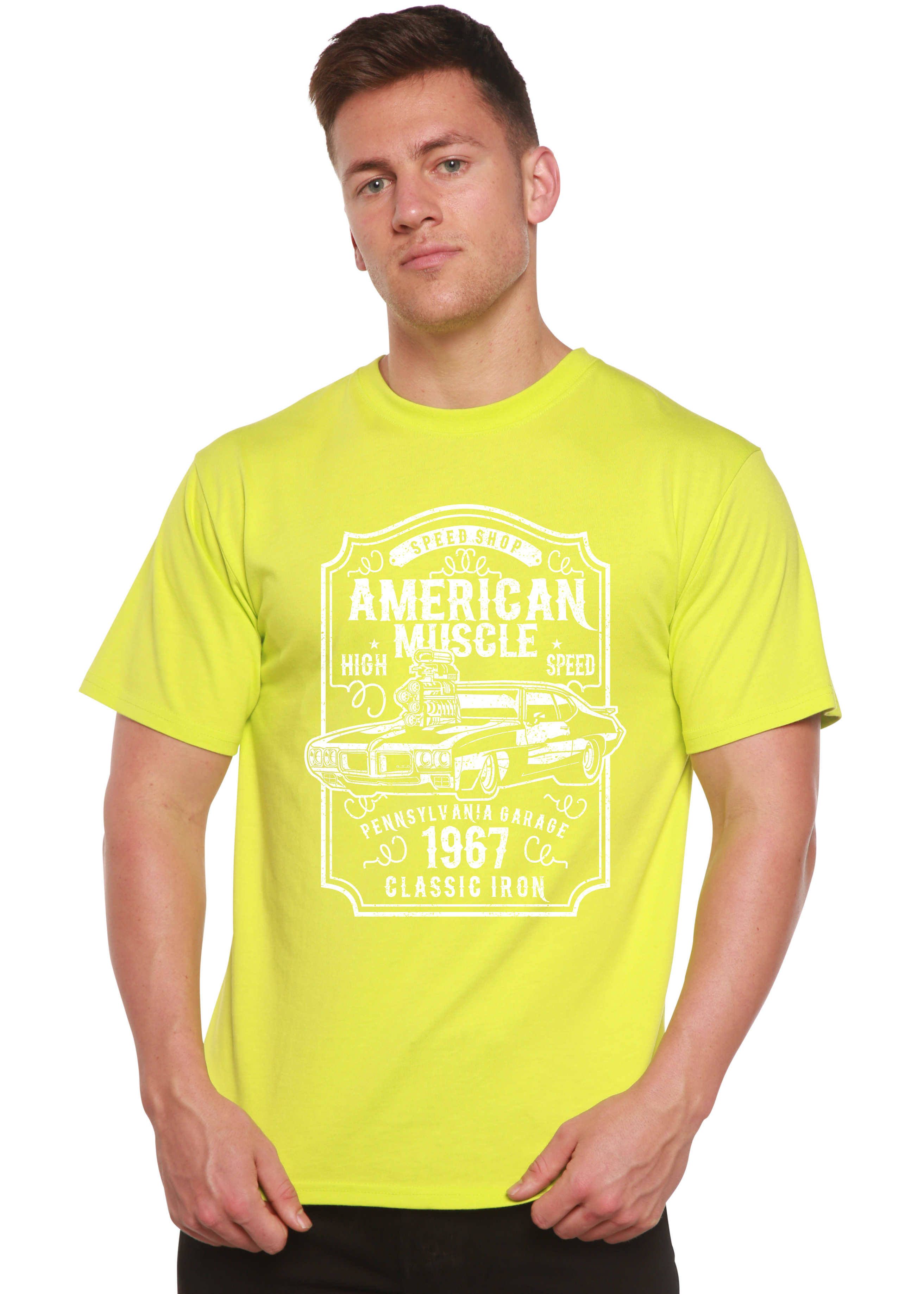 American Muscle Men's Bamboo Viscose/Organic Cotton Short Sleeve Graphic T-Shirt - The7Letter