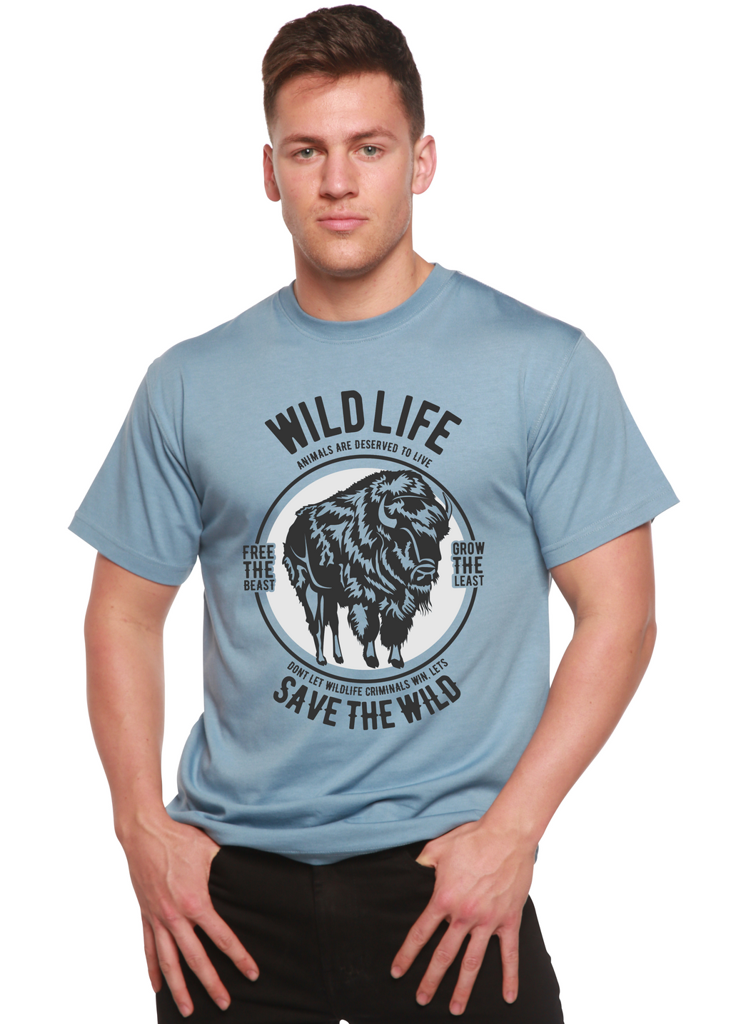 Wild Life Spun Bamboo® Men's Bamboo Viscose/Organic Cotton Short Sleeve Graphic T-Shirt - The7Letter