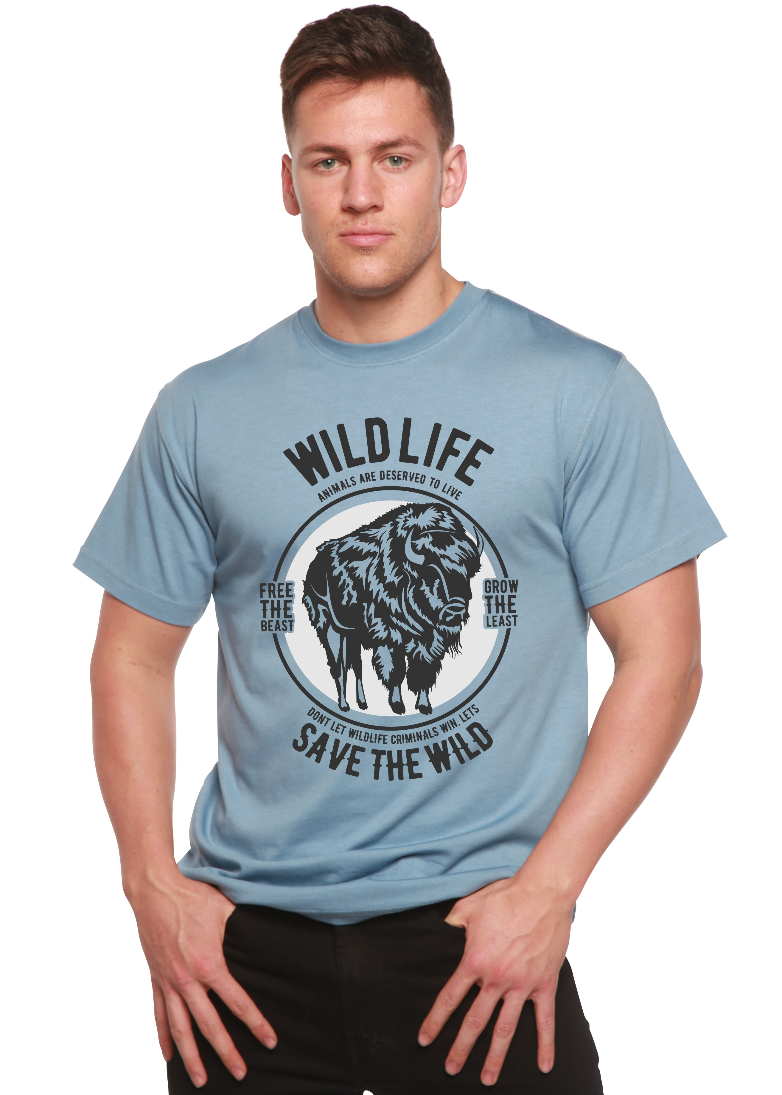 Wild Life Spun Bamboo® Men's Bamboo Viscose/Organic Cotton Short Sleeve Graphic T-Shirt - The7Letter