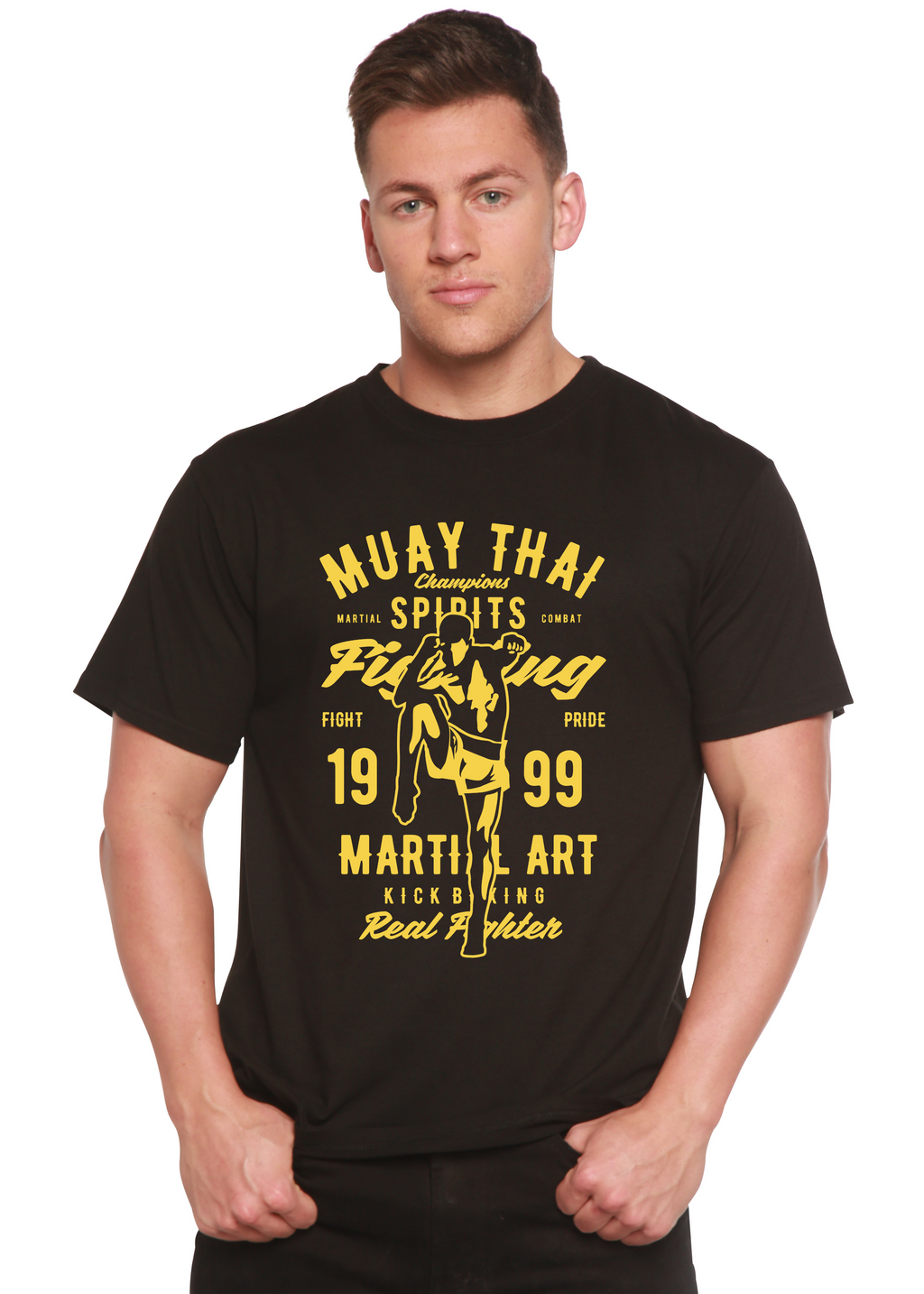 Muay Thai Spun Bamboo® Men's Bamboo Viscose/Organic Cotton Short Sleeve Graphic T-Shirt - The7Letter